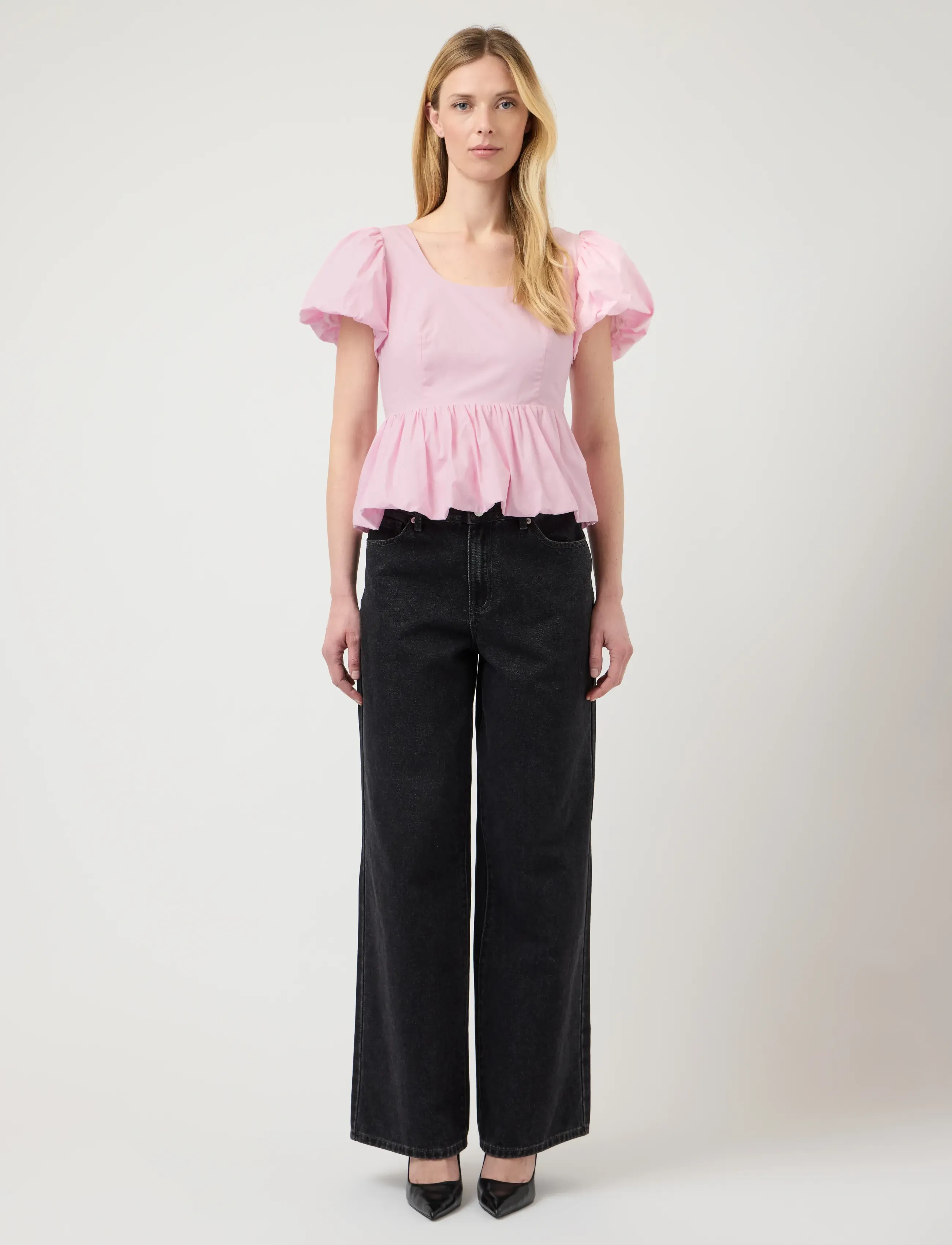 YAS - YASNILLE SS BUBBLE HEM TOP - stutterma blússur - pink lady - 4
