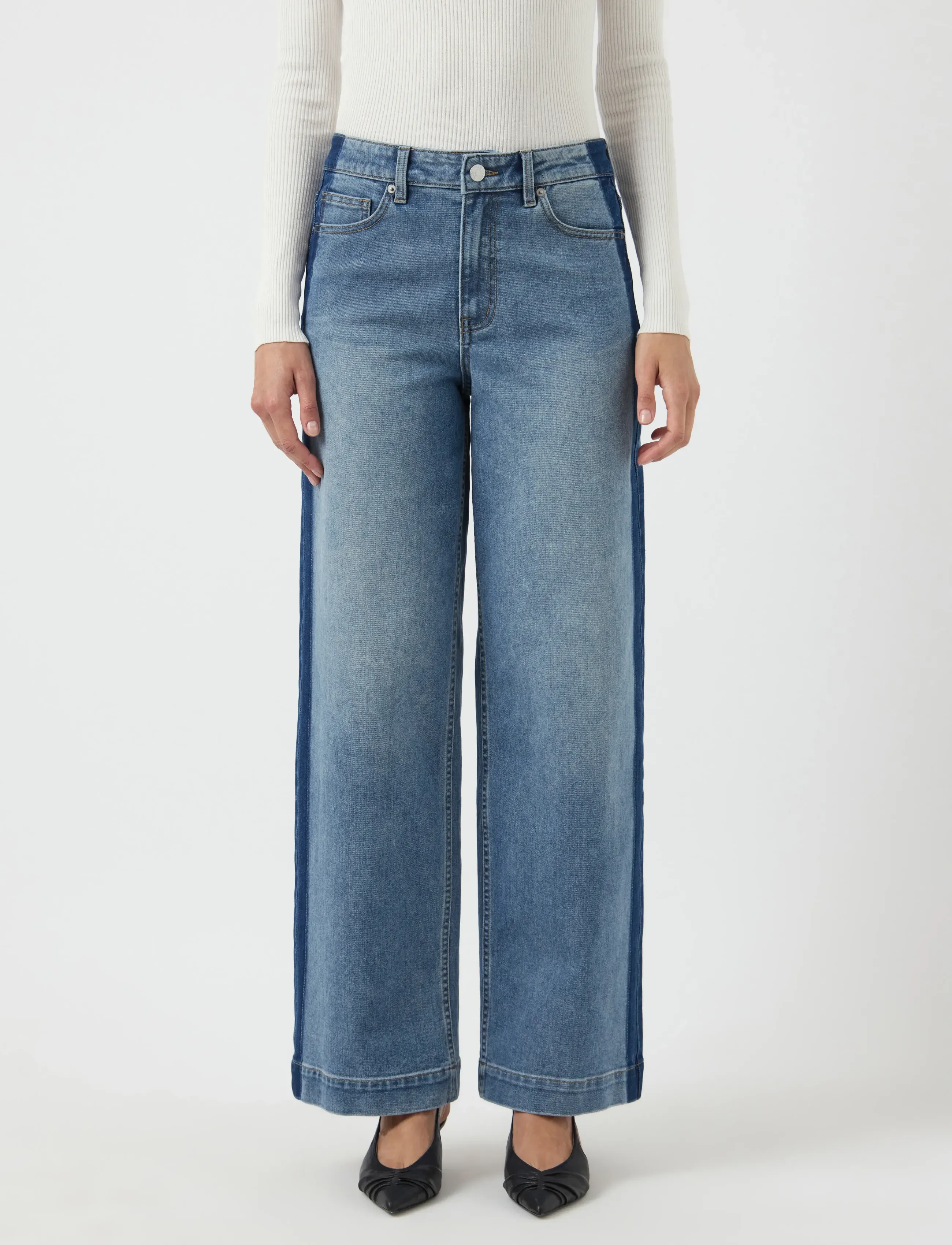 YAS YASPAMELA HW JEANS - D2D - Transitional Layering - MEDIUM BLUE DENIM / blue