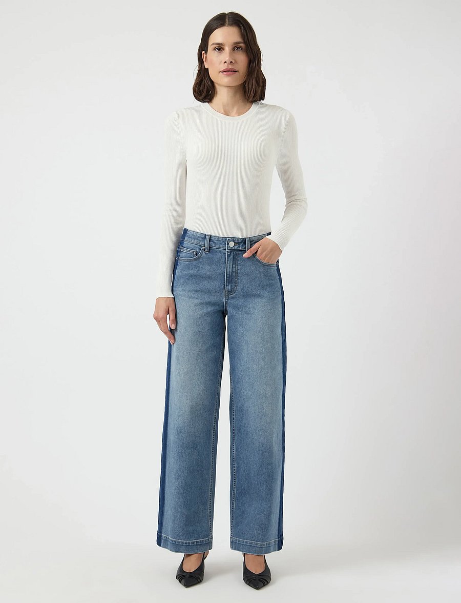 YAS - YASPAMELA HW JEANS - D2D - džinsi ar platām starām - medium blue denim - 4