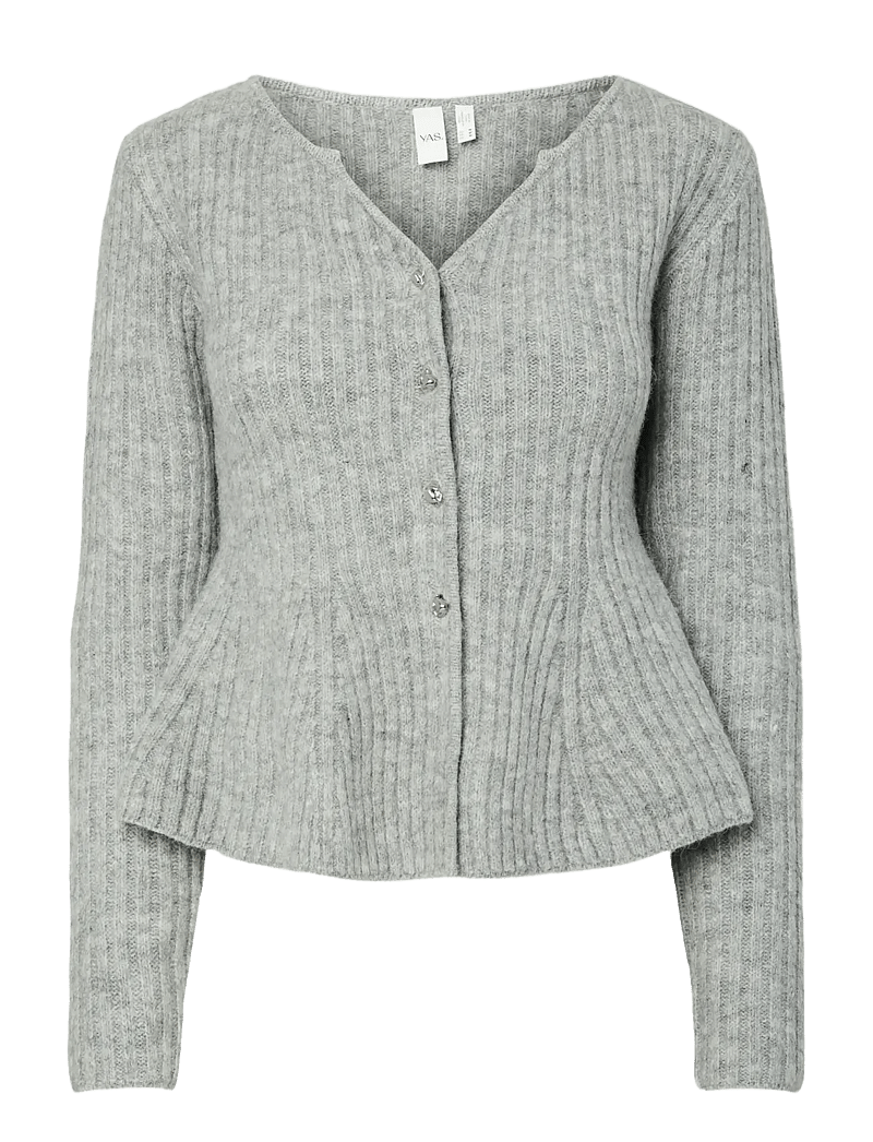 YAS - YASDOLLY LS KNIT CARDIGAN S. NOOS - koftor - light grey melange - 1