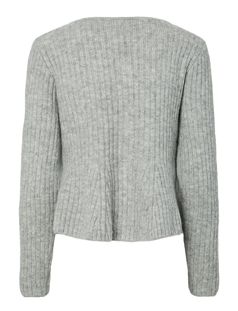 YAS - YASDOLLY LS KNIT CARDIGAN S. NOOS - koftor - light grey melange - 2