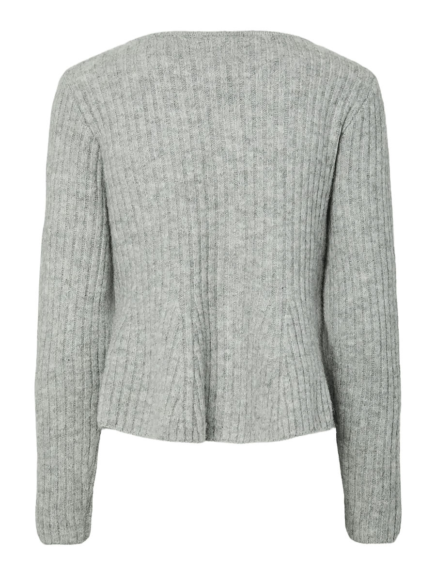 YAS - YASDOLLY LS KNIT CARDIGAN S. NOOS - cardigans - light grey melange - 2