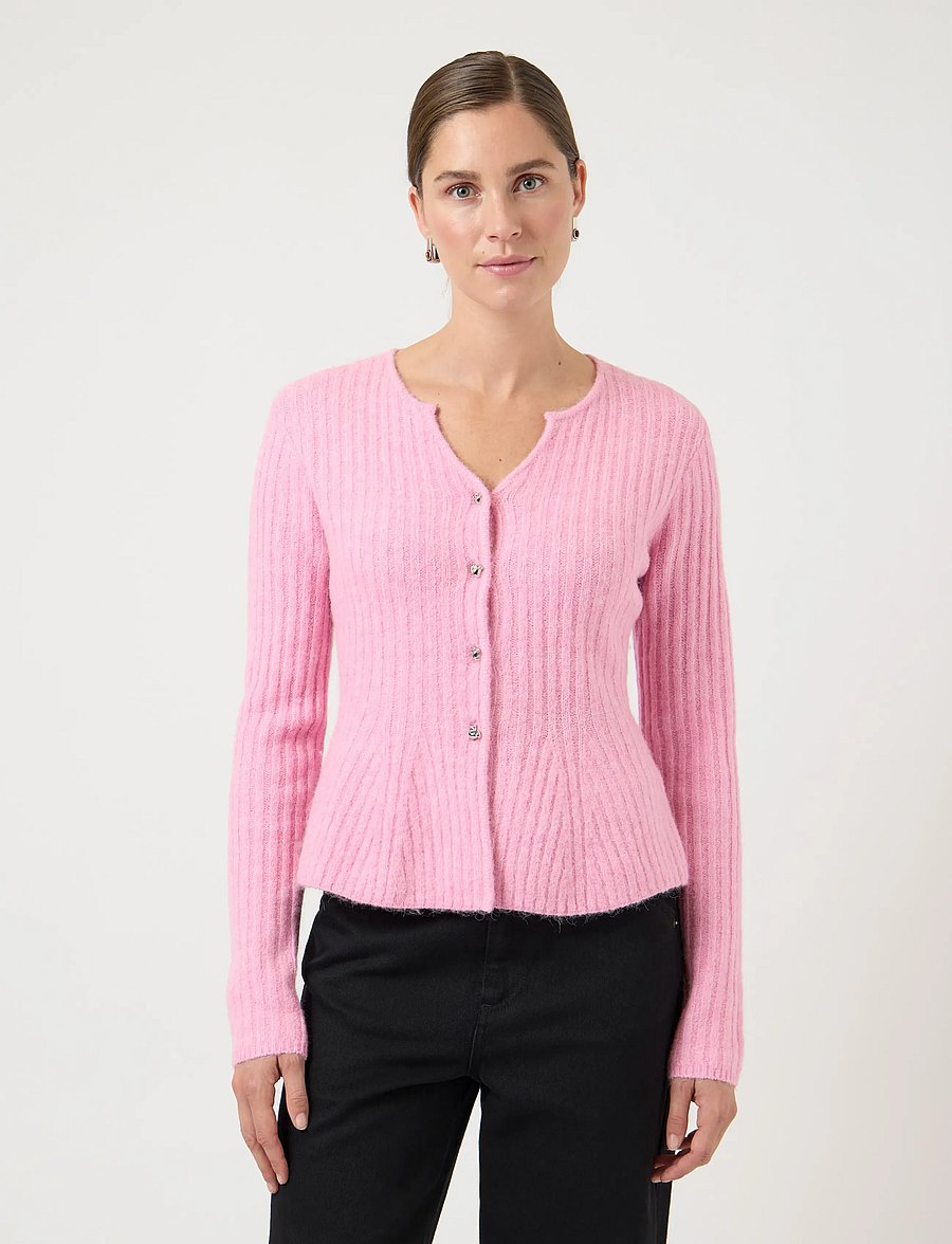 YAS - YASDOLLY LS KNIT CARDIGAN S. NOOS - cardigans - moonlite mauve - 0
