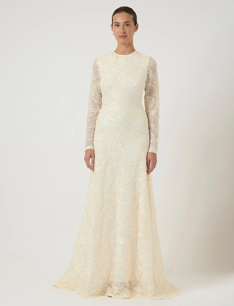 YAS - YASFLORINA LS TRAIN DRESS S. - CELEB - brautkleider - gardenia - 0