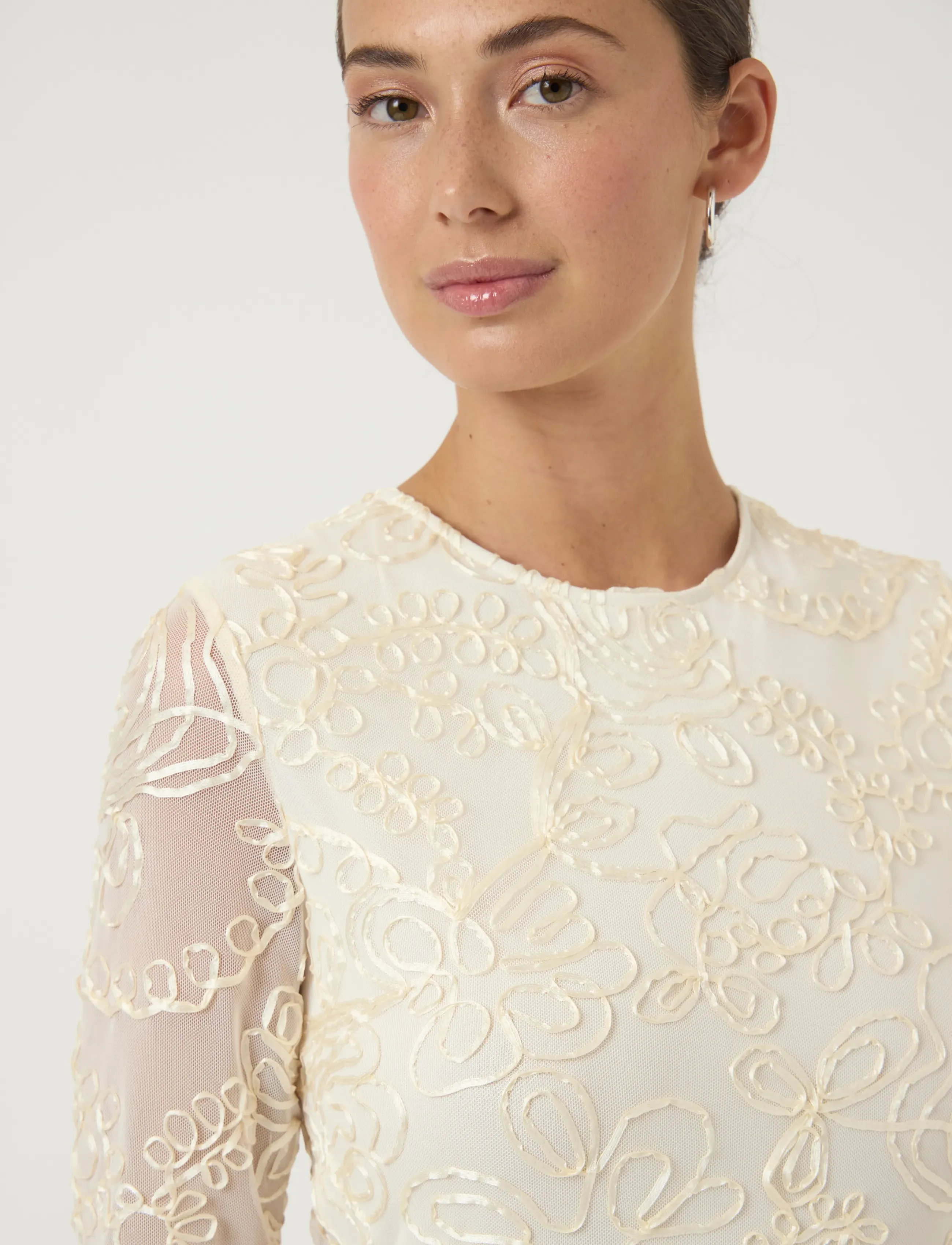 YAS - YASFLORINA LS TRAIN DRESS S. - CELEB - bröllopsklänningar - gardenia - 4