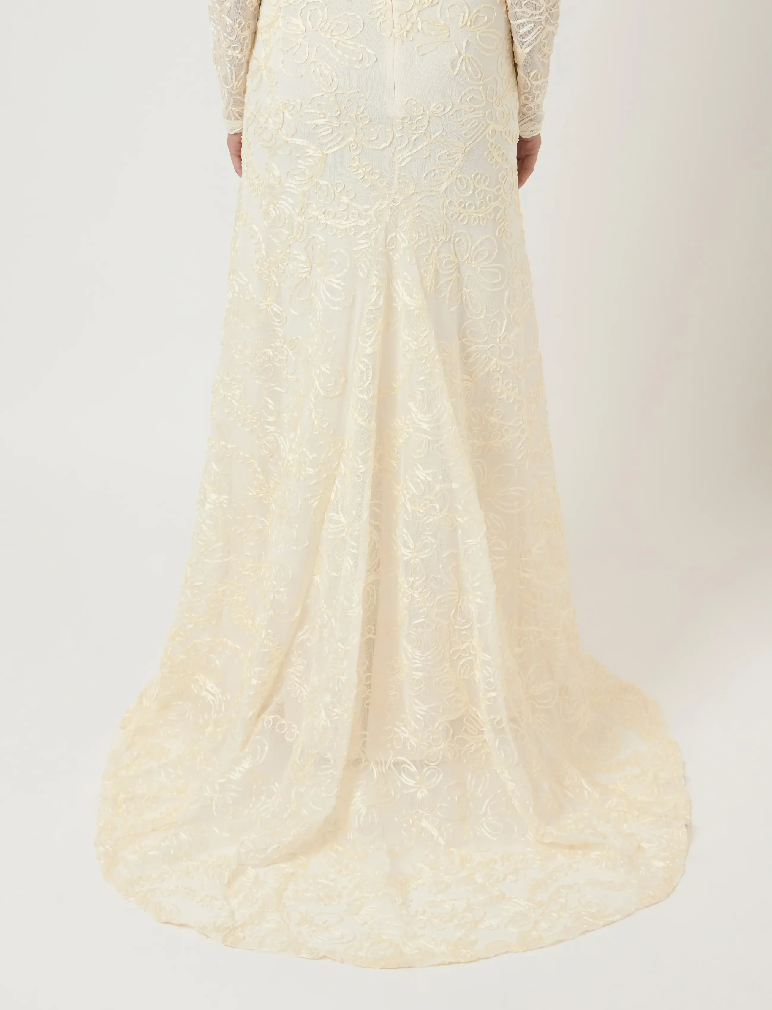 YAS - YASFLORINA LS TRAIN DRESS S. - CELEB - bröllopsklänningar - gardenia - 5