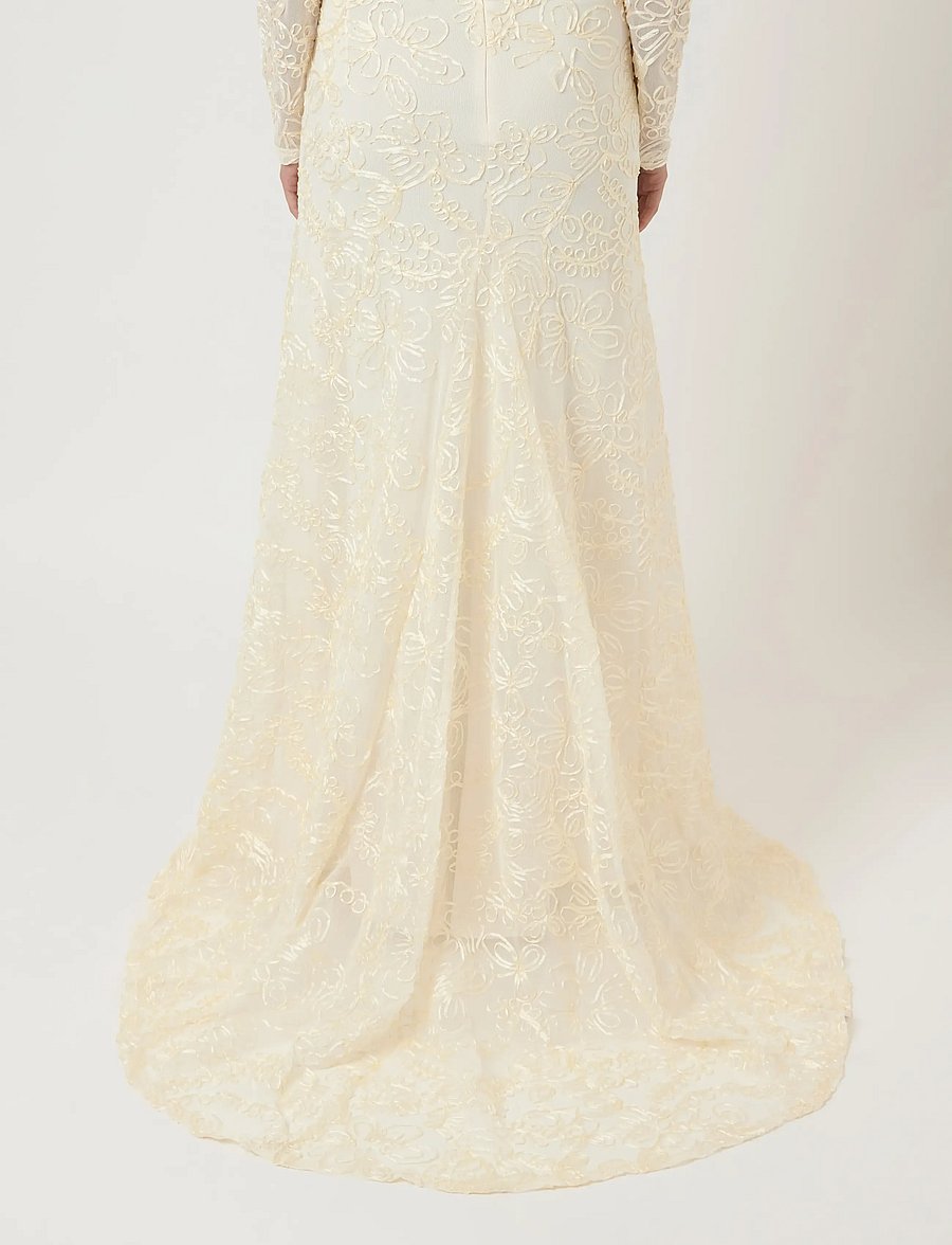 YAS - YASFLORINA LS TRAIN DRESS S. - CELEB - brautkleider - gardenia - 5