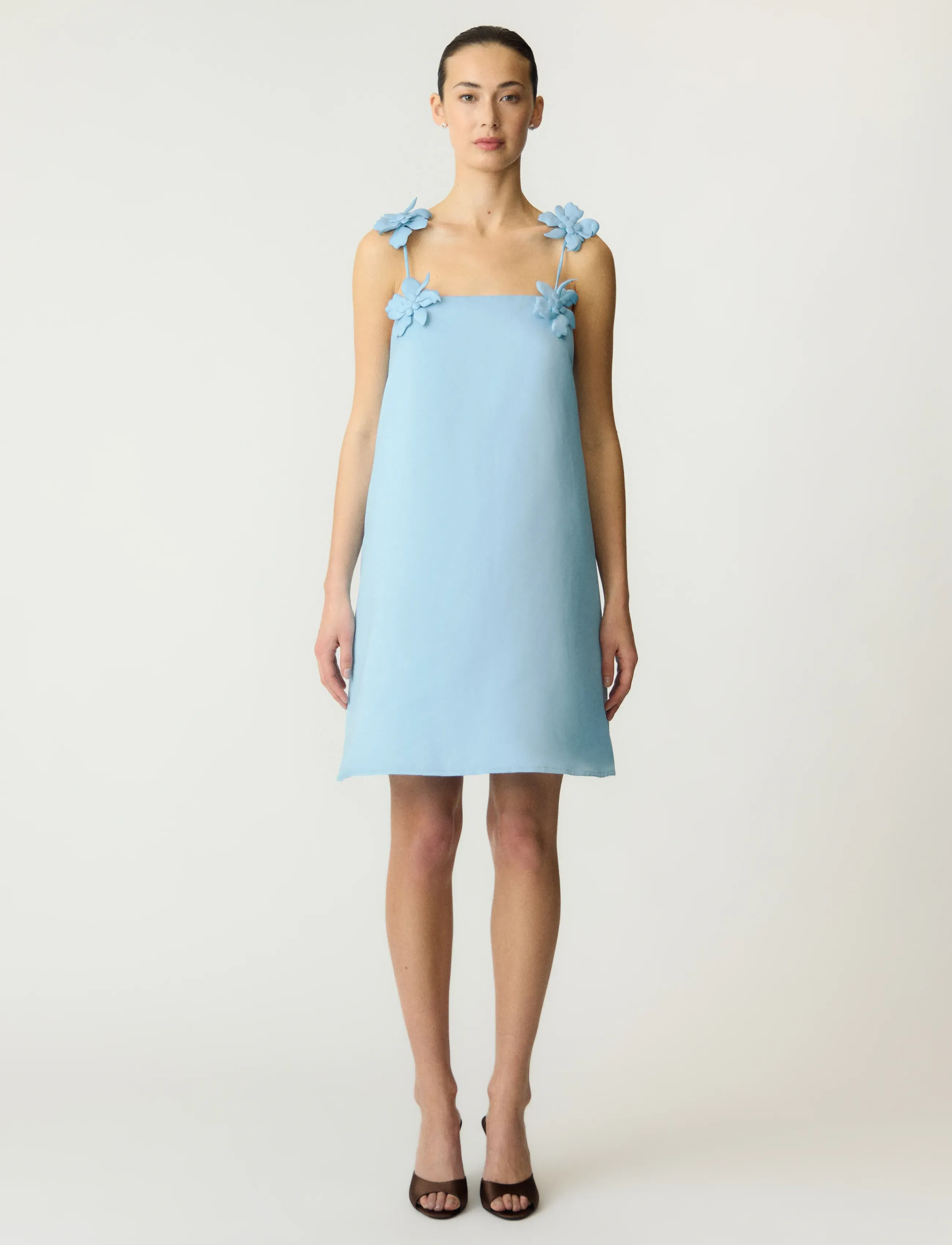 YAS douce Strap Midi Dress Bm, Kvinder, Blomstret Strop Midikjole, Blå, Str: 40