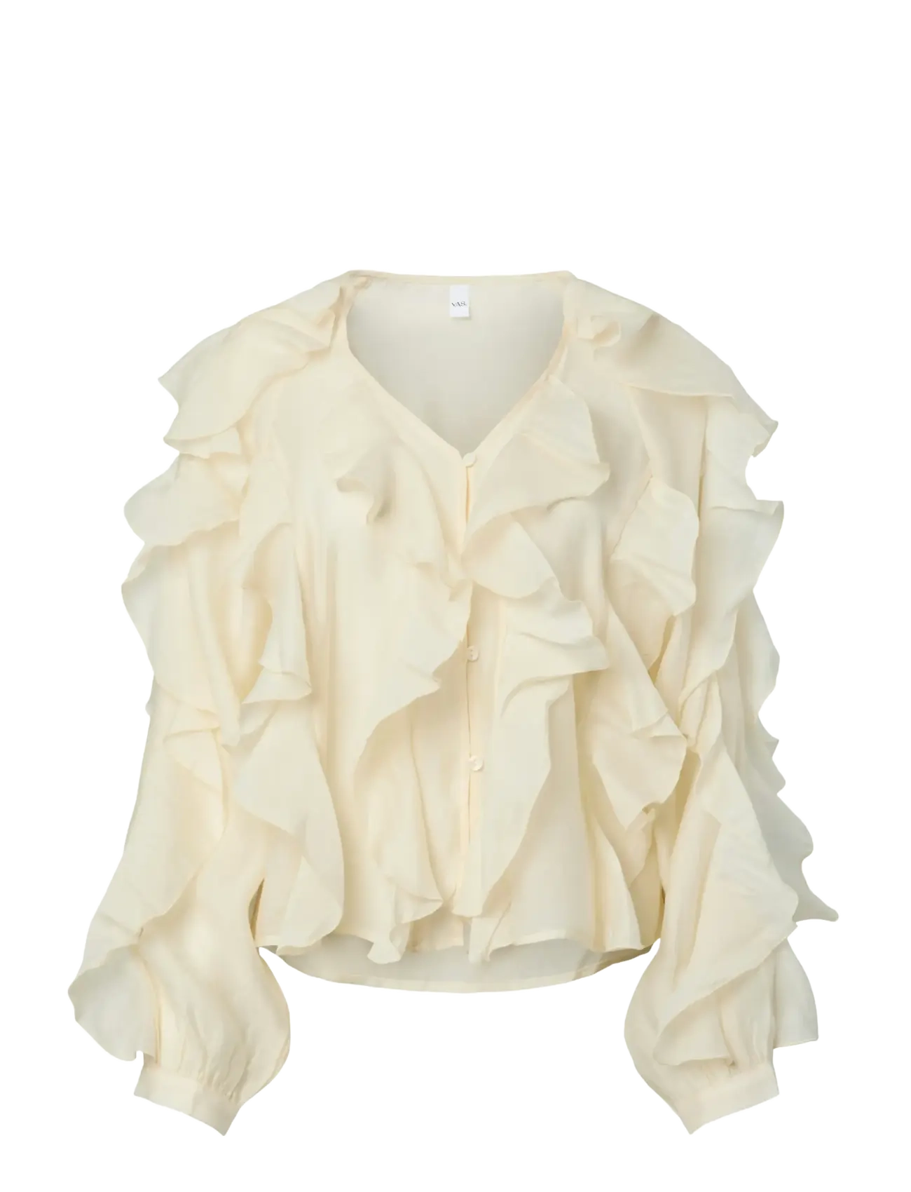 YAS philippa Ls Top D2D, Kvinder, Flæsebluse, Cream, Str: 34