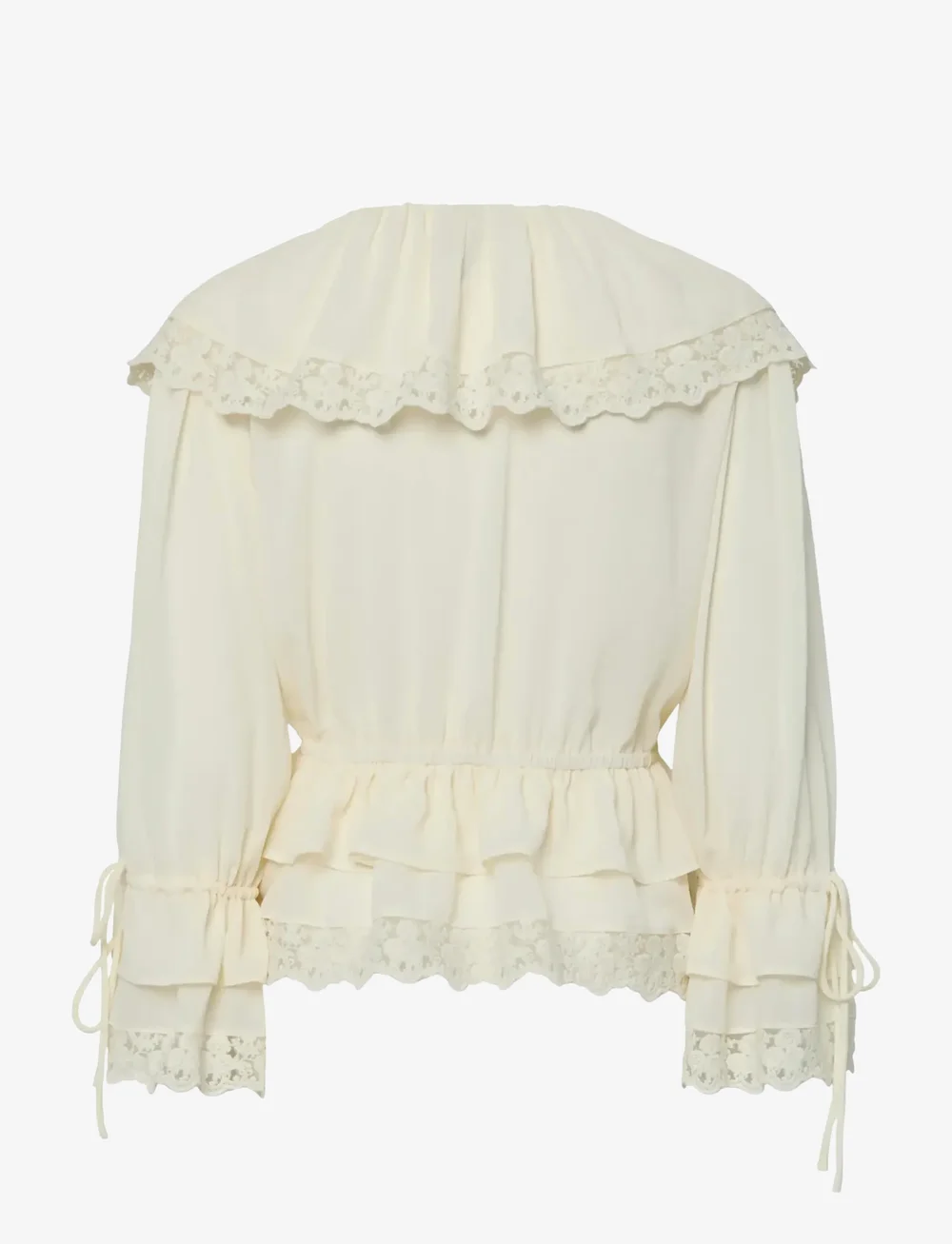 YAS - YASHELLE LS TIE LACE TOP - D2D - pitkähihaiset puserot - birch - 1