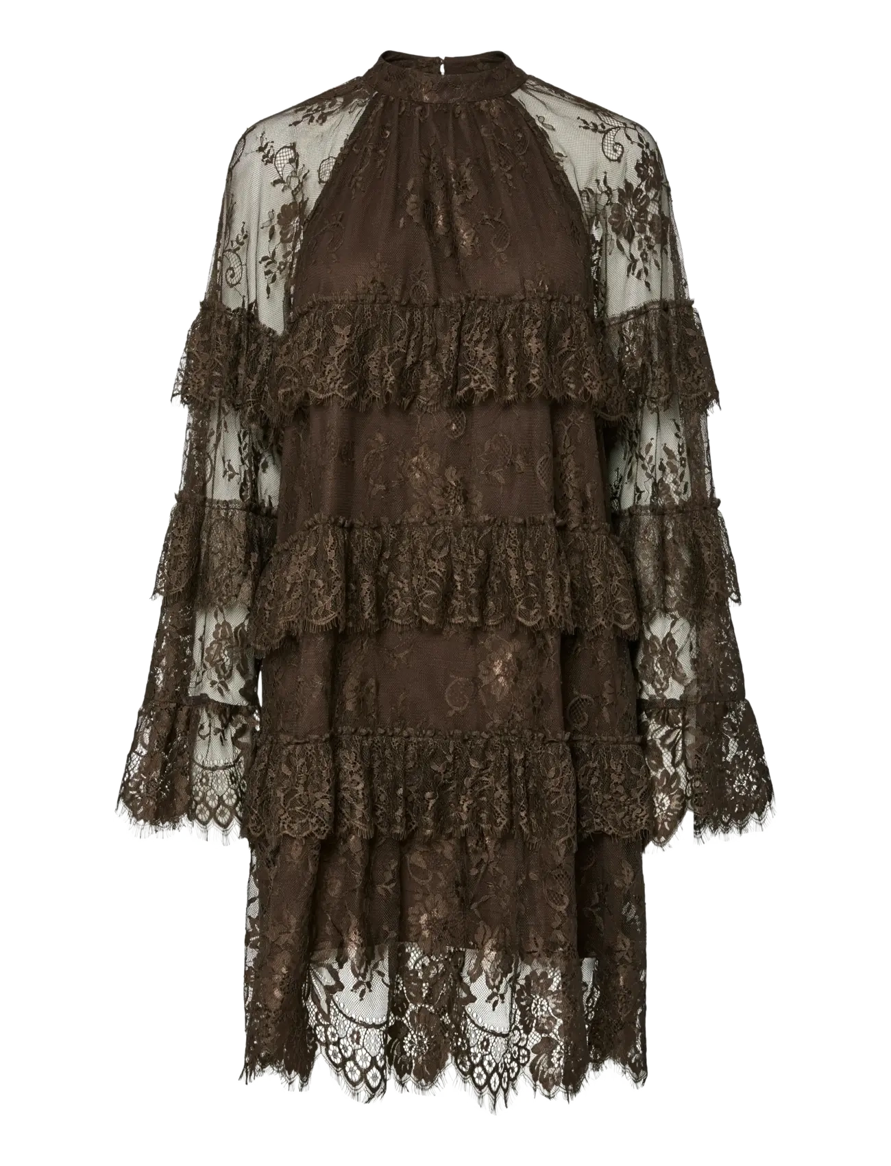 YAS Yaslacey Ls Dress - D2D, 40, Brown, Kjoler > Kort Kjole, Dame