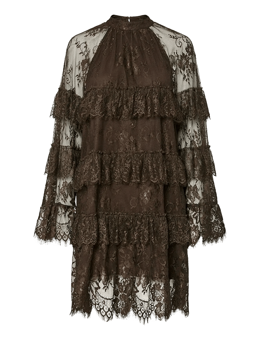 YAS - YASLACEY LS DRESS - D2D - chocolate brown - 0