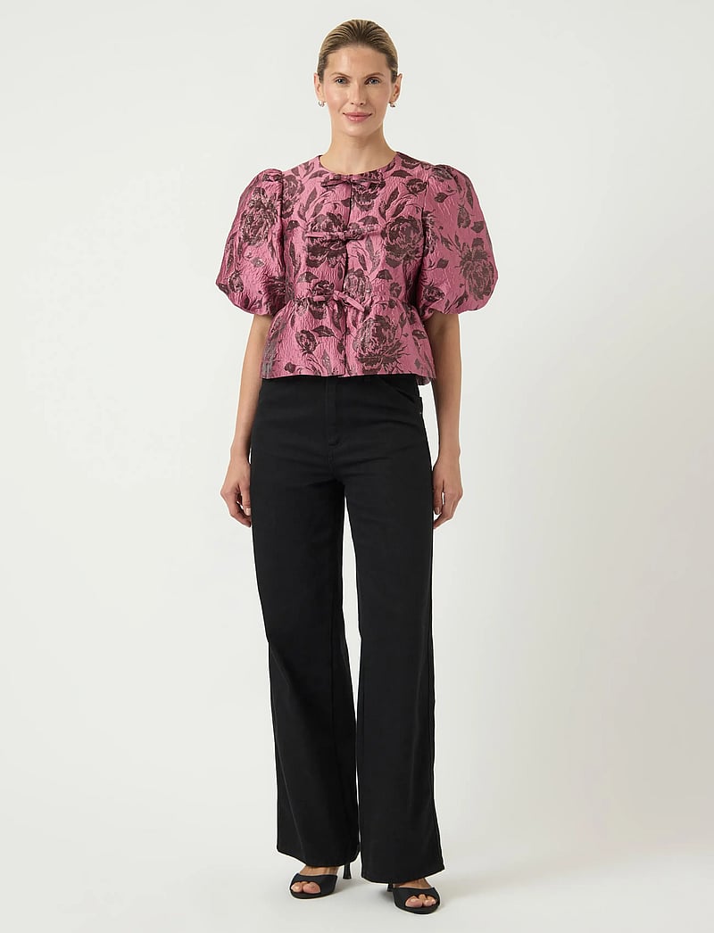 YAS - YASMARIE 2/4 BOW TOP - D2D - kurzämlige blusen - renaissance rose - 4