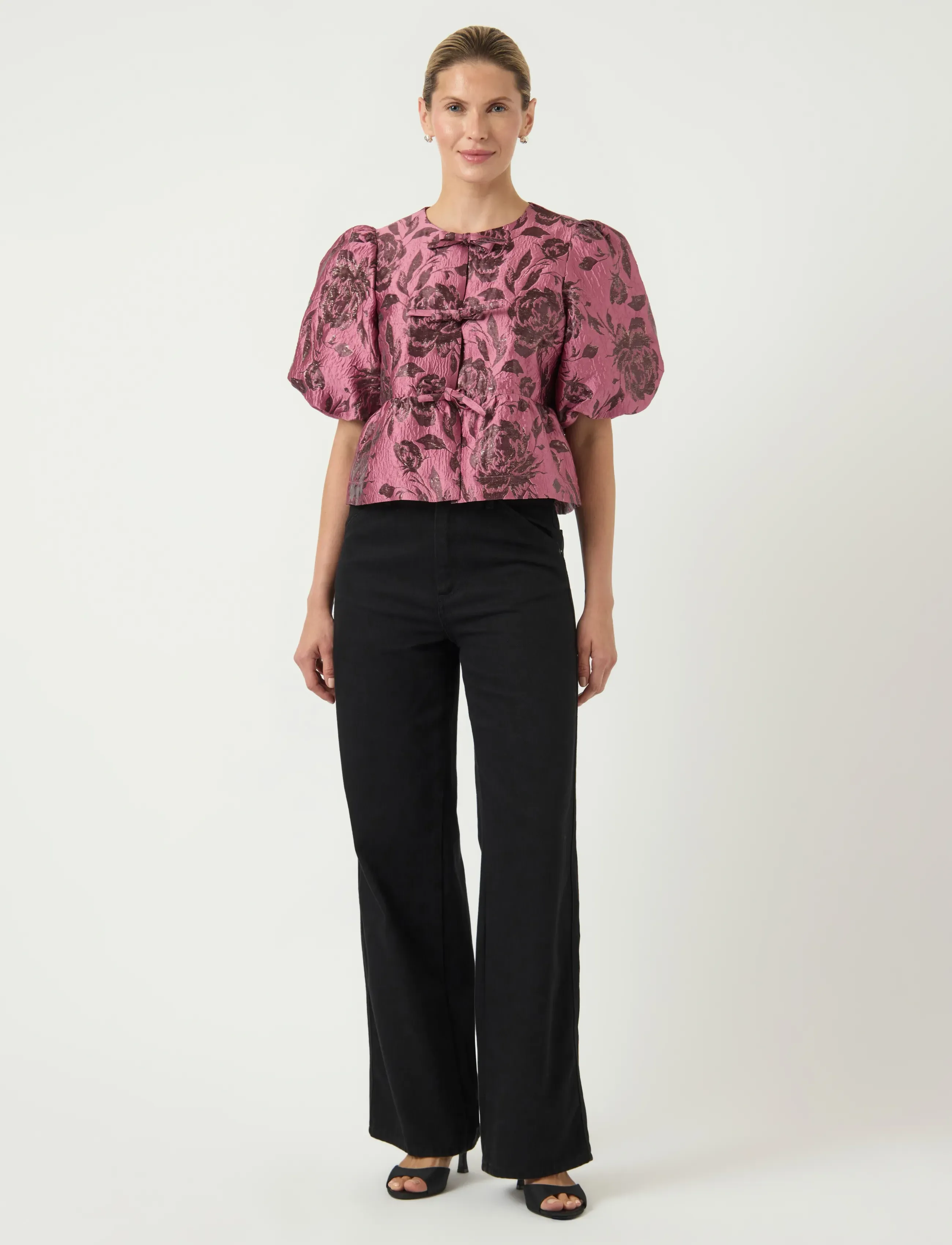 YAS - YASMARIE 2/4 BOW TOP - D2D - kortærmede bluser - renaissance rose - 4