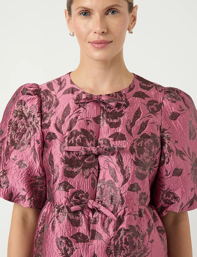YAS - YASMARIE 2/4 BOW TOP - D2D - kurzämlige blusen - renaissance rose - 5