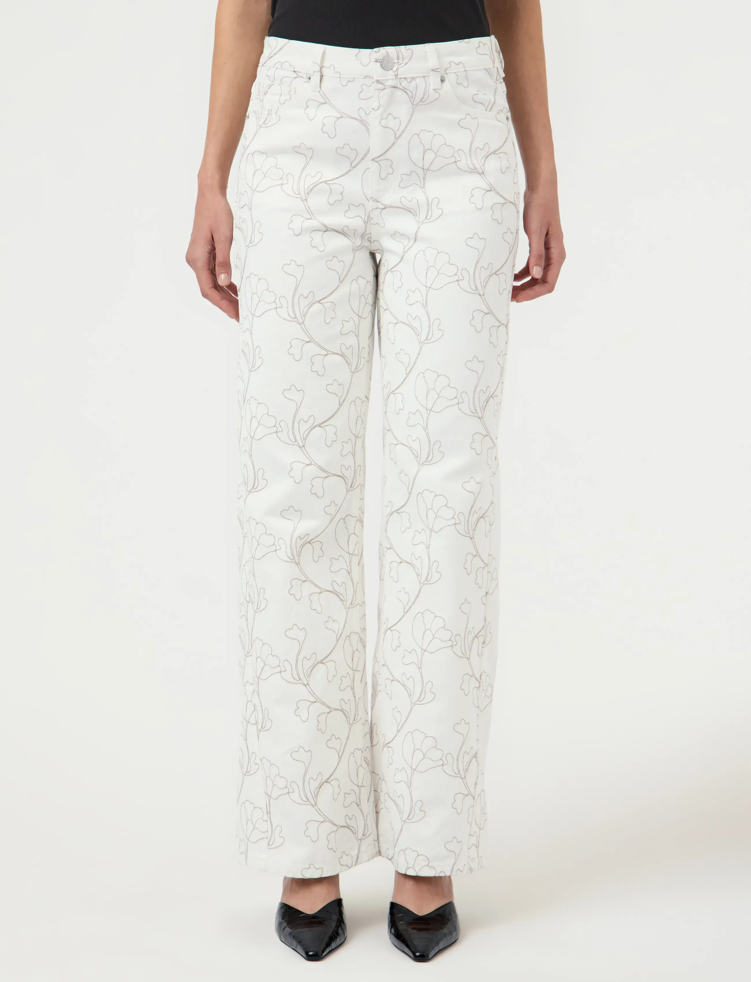 YAS YASBLUMA MW STRAIGHT JEANS - Džinsai - STAR WHITE / cream