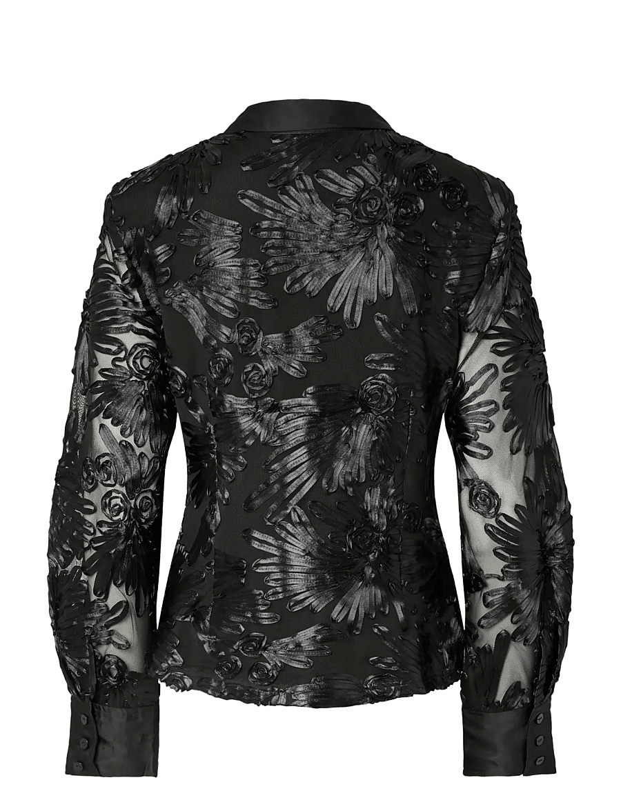 YAS - YASFLOREE LS SHIRT - D2D - langärmlige hemden - black - 1