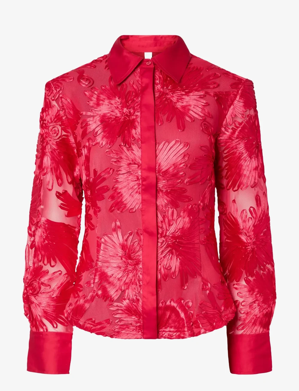 YAS - YASFLOREE LS SHIRT - D2D - långärmade skjortor - persian red - 0