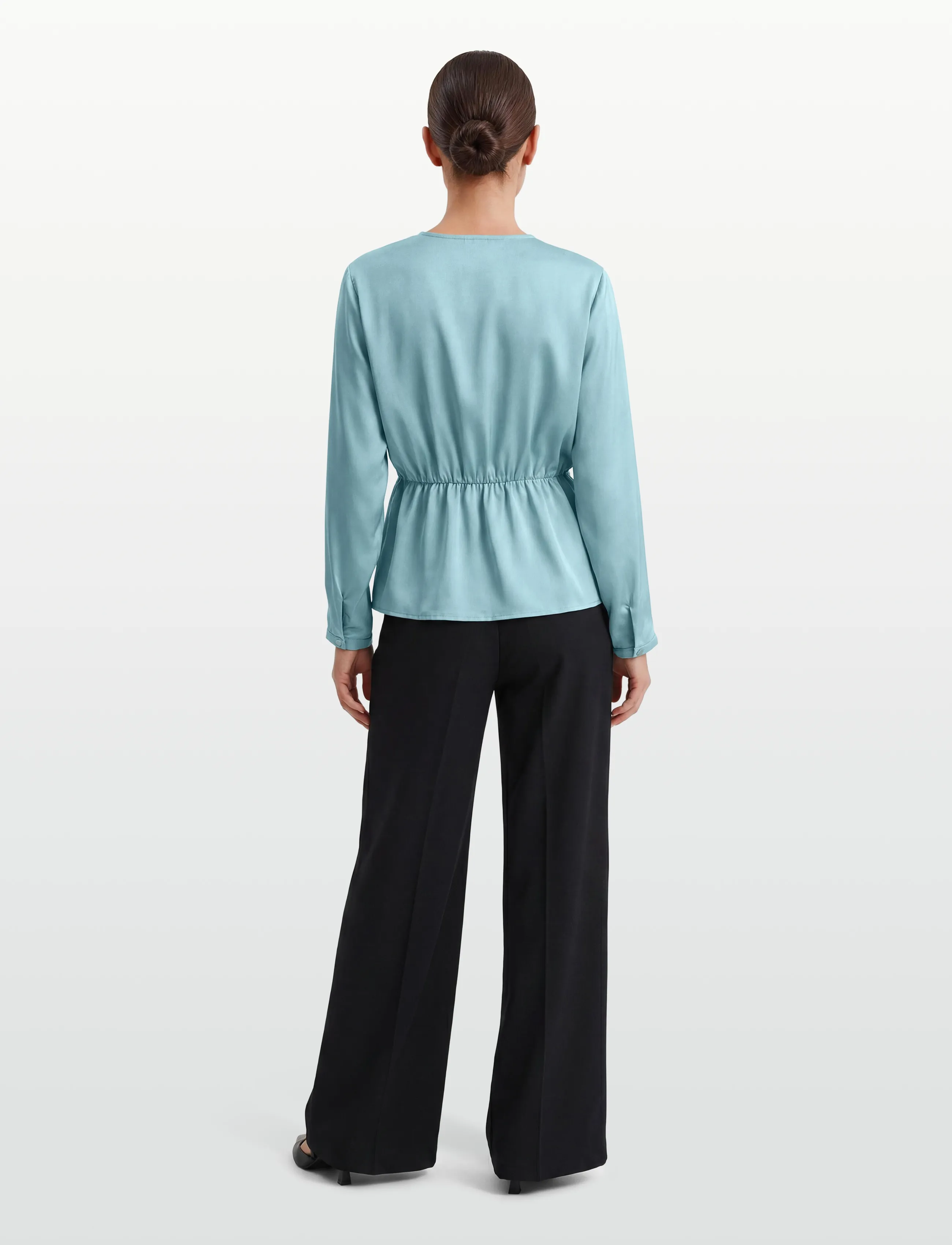 YAS - YASPELLA LS V-NECK TOP S. - D2D - pikkade varrukatega pluusid - reef waters - 4