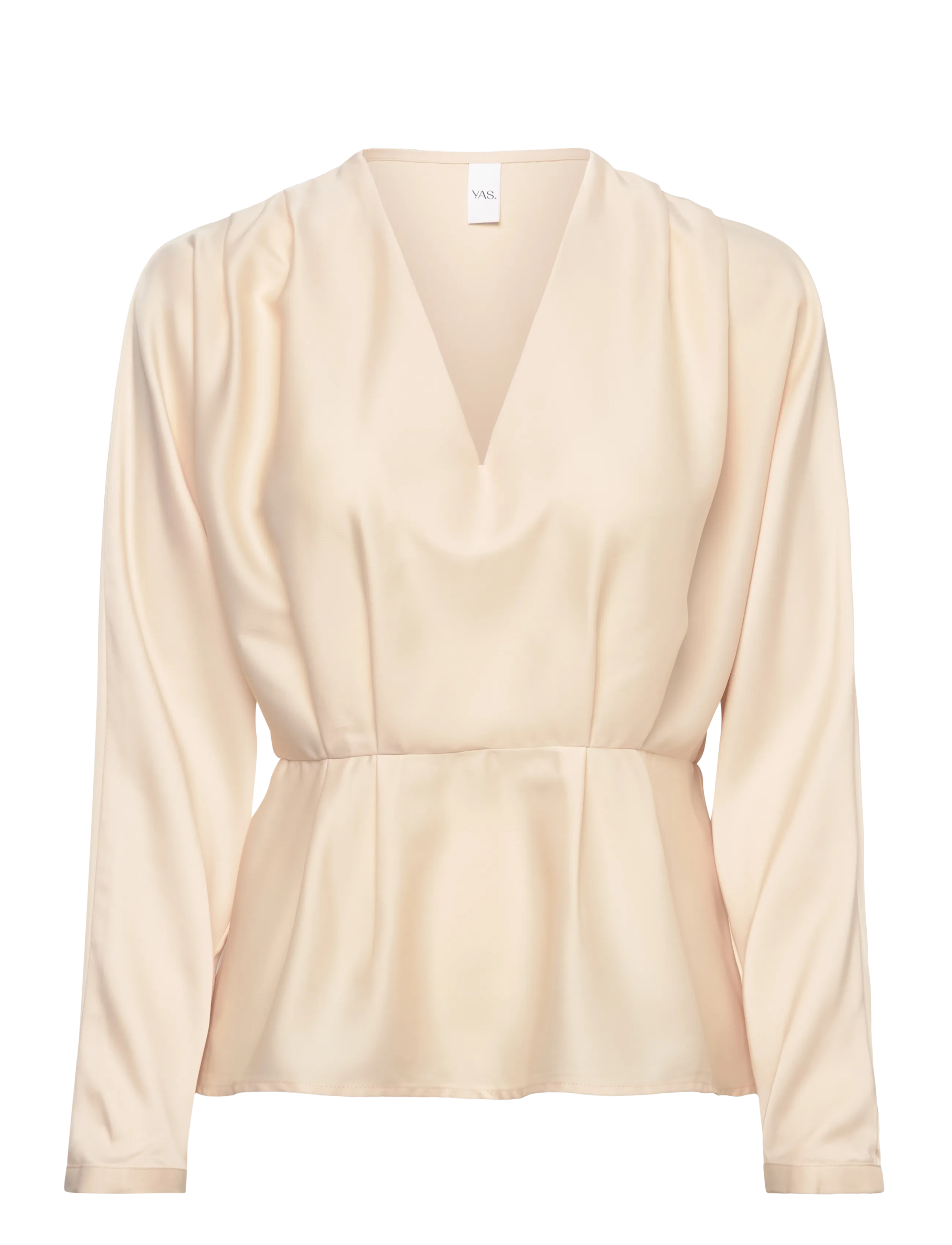 YAS YASPELLA LS V-NECK TOP S. - D2D - Y.A.S - SHEER BLISS / beige