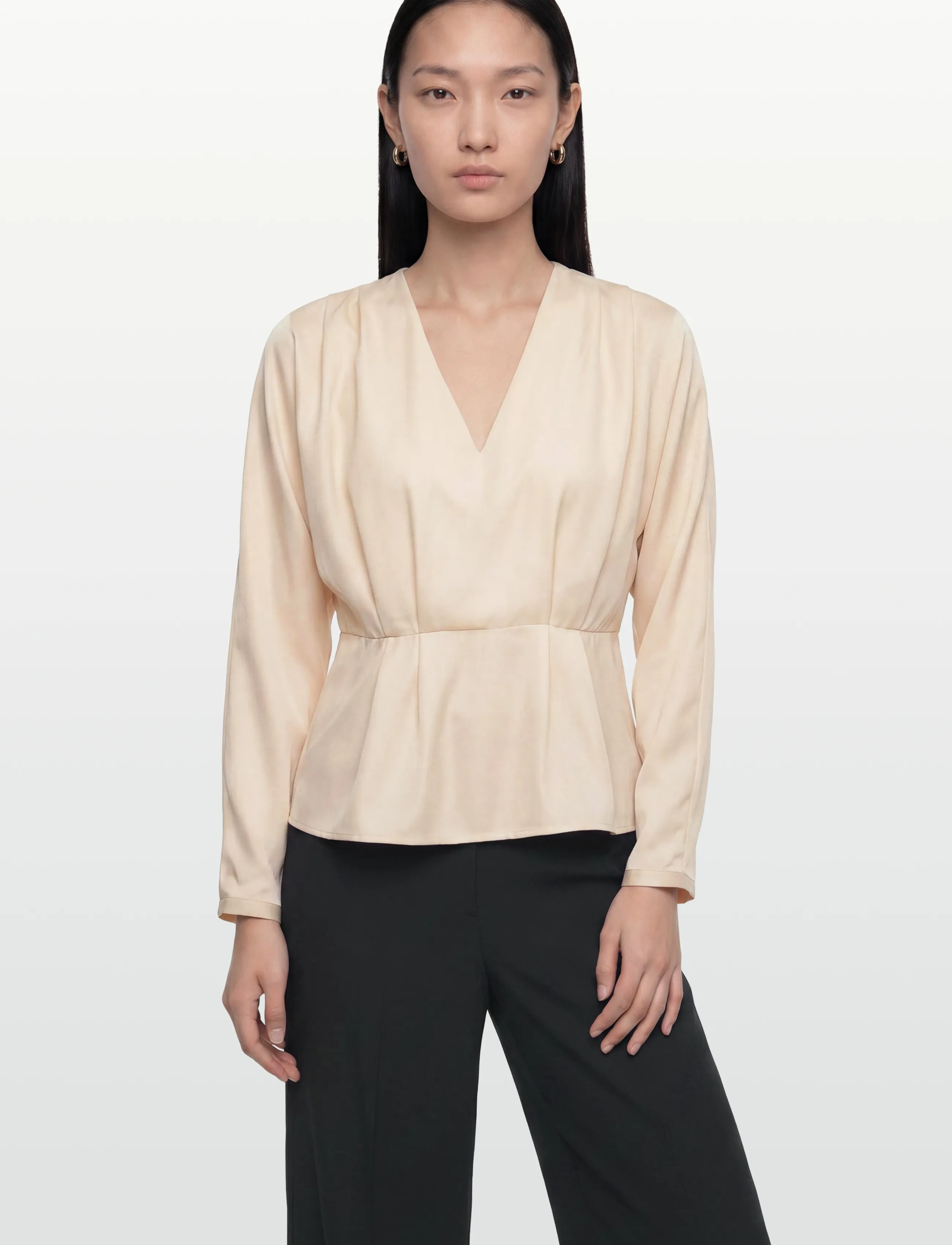 YAS - YASPELLA LS V-NECK TOP S. - D2D - long sleeved blouses - sheer bliss - 3