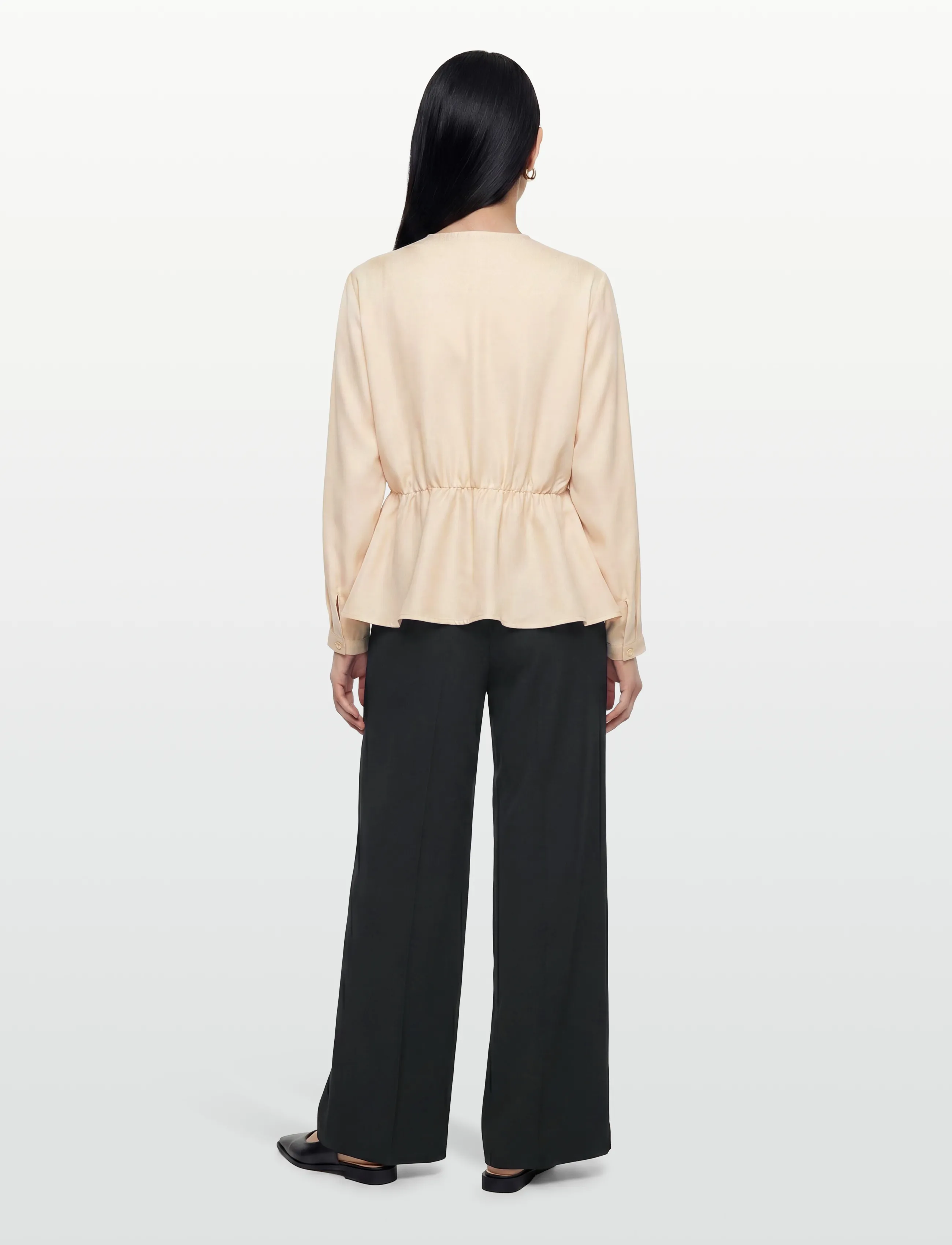 YAS - YASPELLA LS V-NECK TOP S. - D2D - long sleeved blouses - sheer bliss - 4