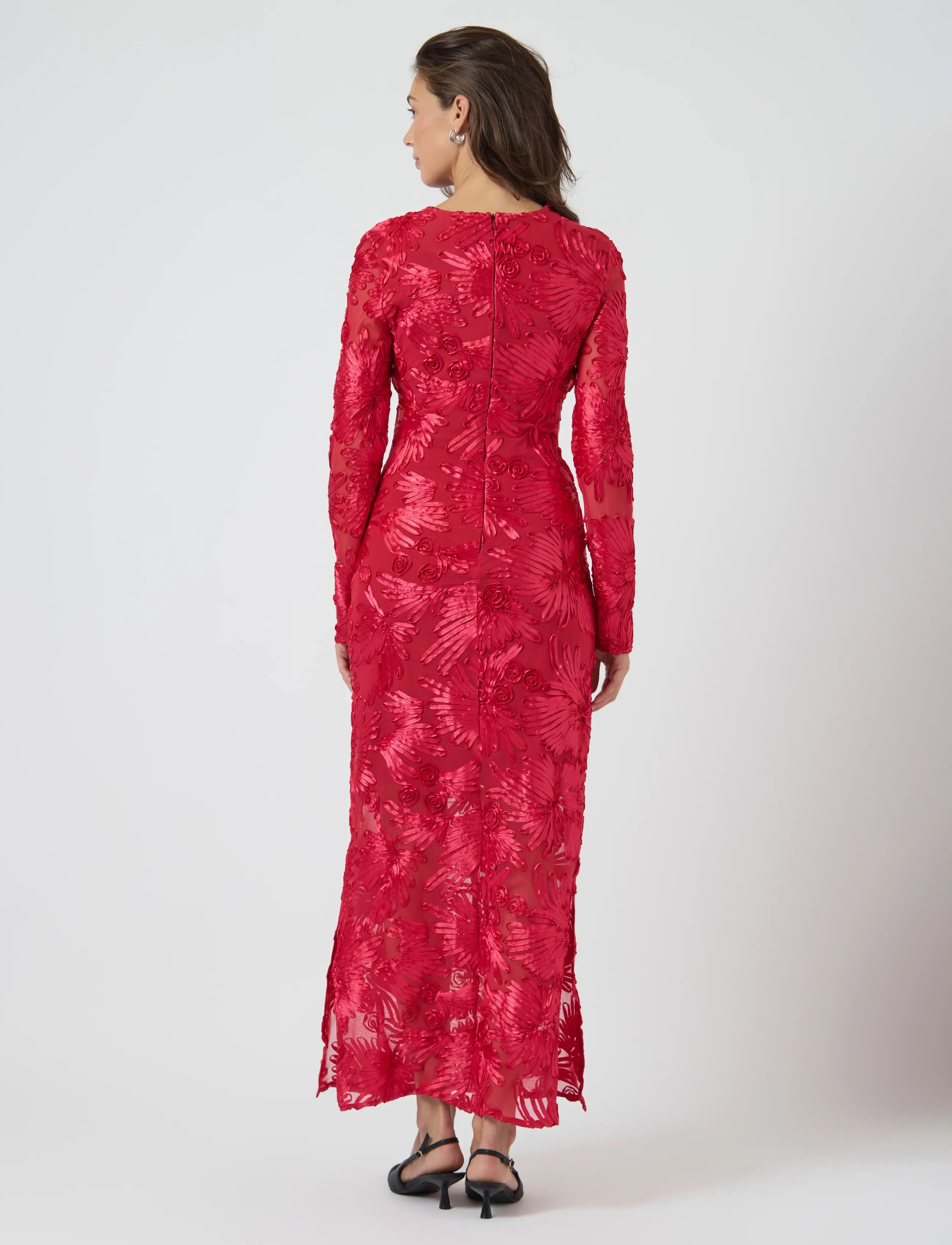YAS - YASFLOREE LS LONG DRESS - D2D - evening dresses - persian red - 3