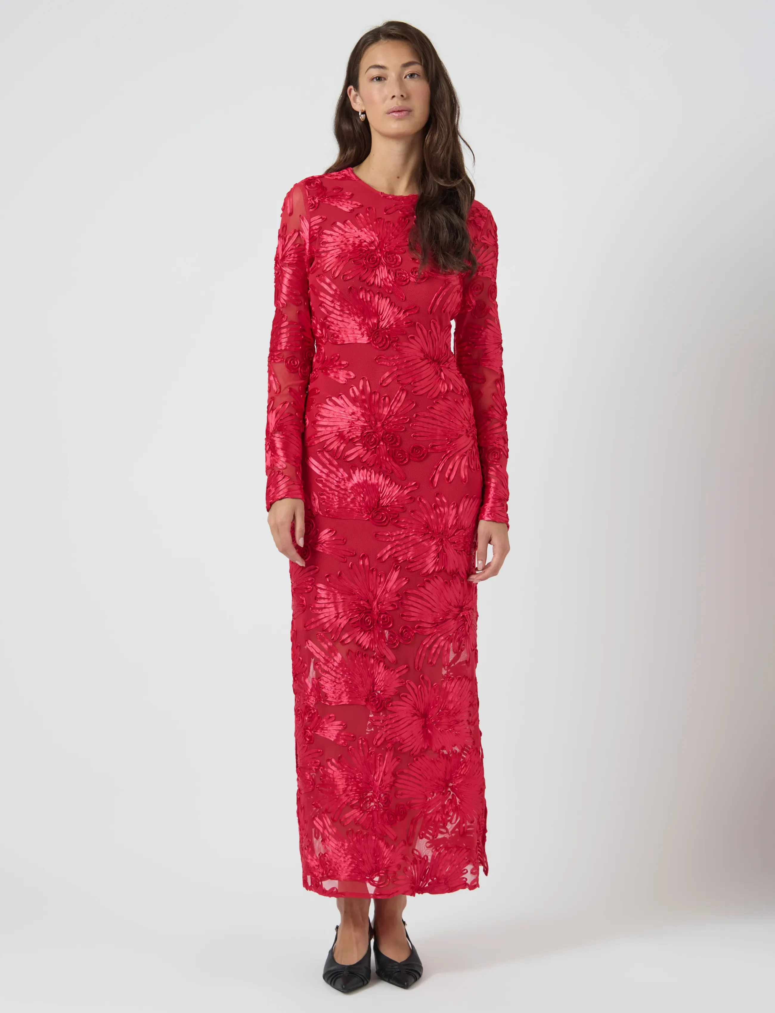YAS - YASFLOREE LS LONG DRESS - D2D - evening dresses - persian red - 4