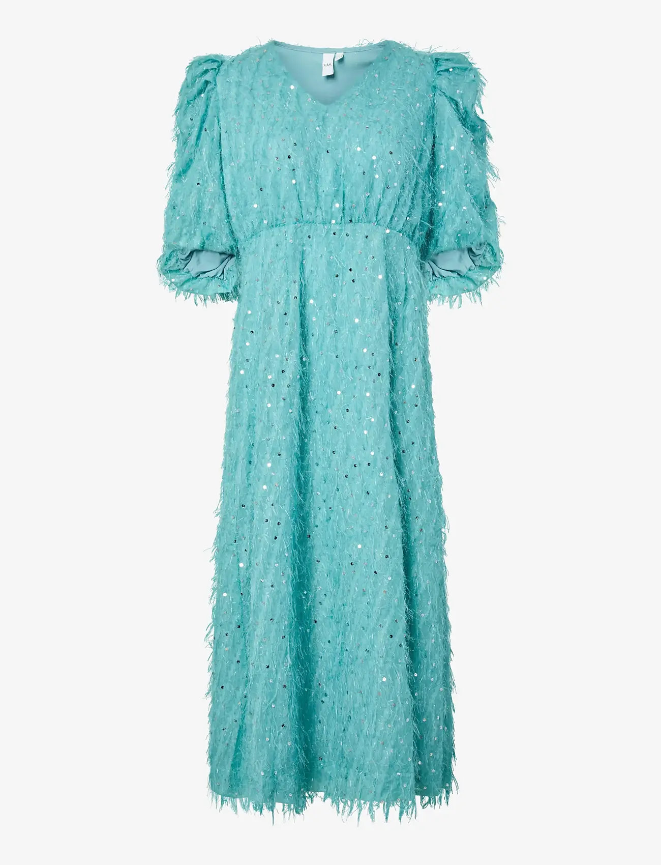 YAS - YASILZA 2/4 LONG SEQUIN DRESS - D2D - paljettklänningar - reef waters - 0
