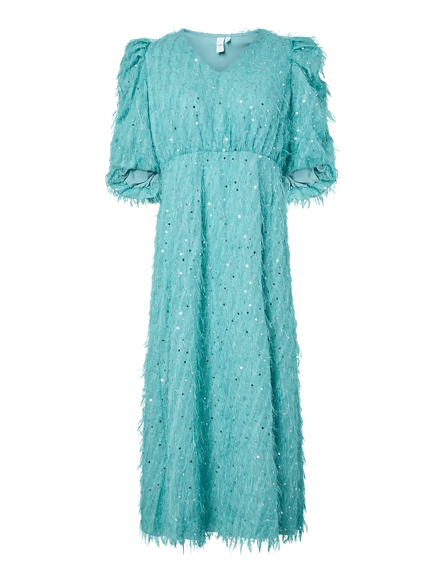 YAS - YASILZA 2/4 LONG SEQUIN DRESS - D2D - sukienki z cekinami - reef waters - 0