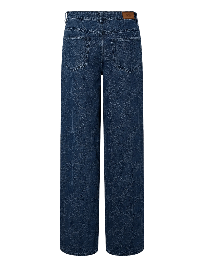 YAS - YASALIA MW EMBROIDERY WIDE JEANS S. 02 - brede jeans - dark blue denim - 2