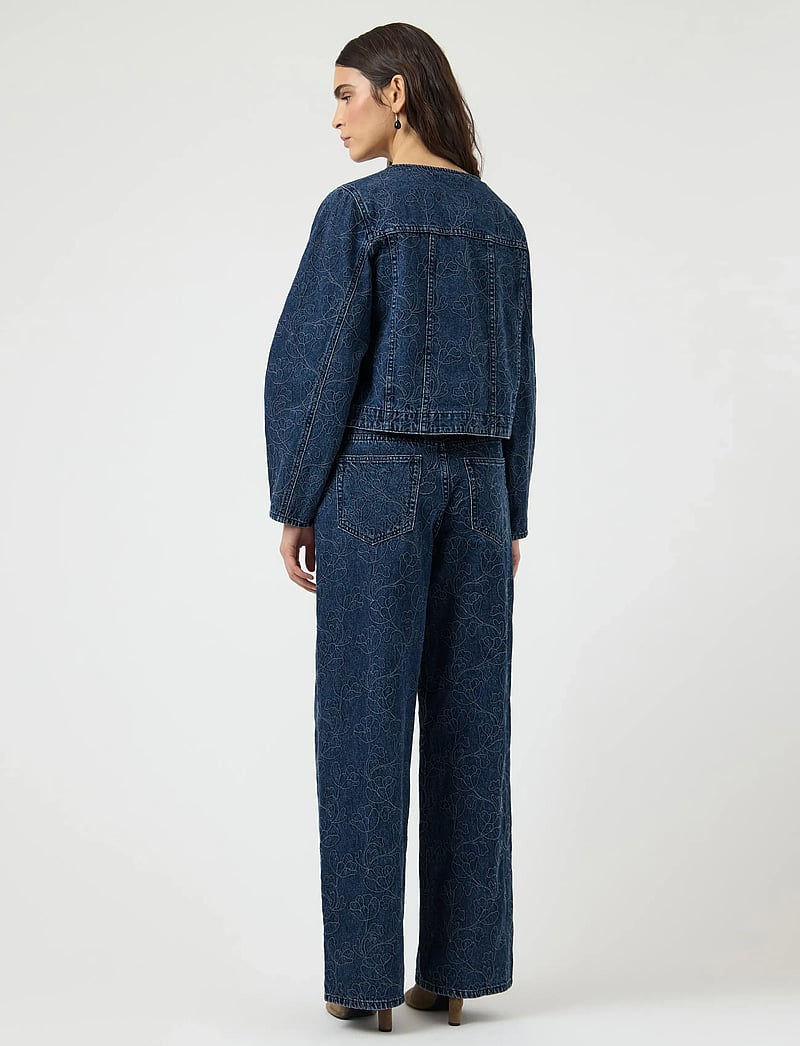 YAS - YASALIA MW EMBROIDERY WIDE JEANS S. 02 - brede jeans - dark blue denim - 3