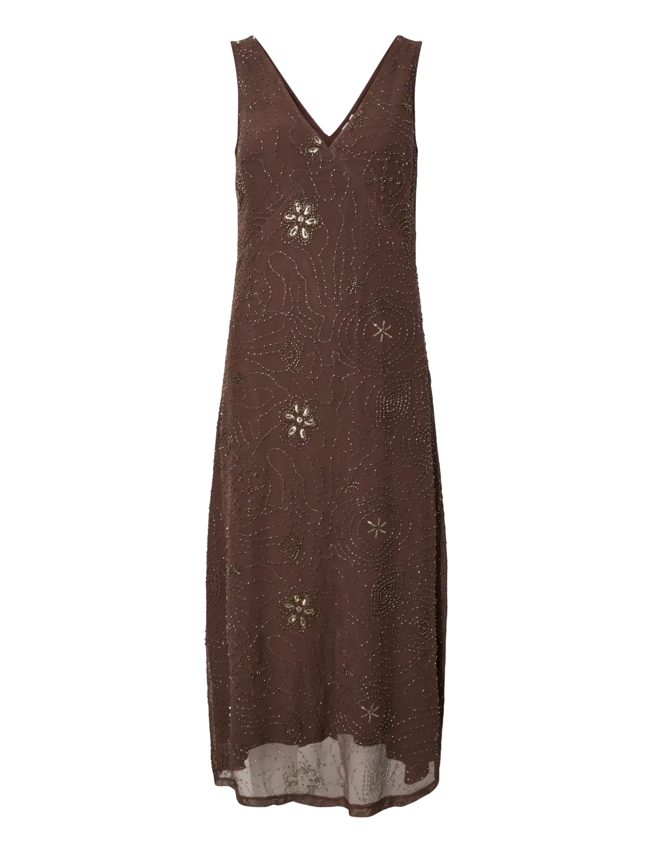 YAS Yasnura Sl Long Mesh Kleid - Fest Braun - S - Damen