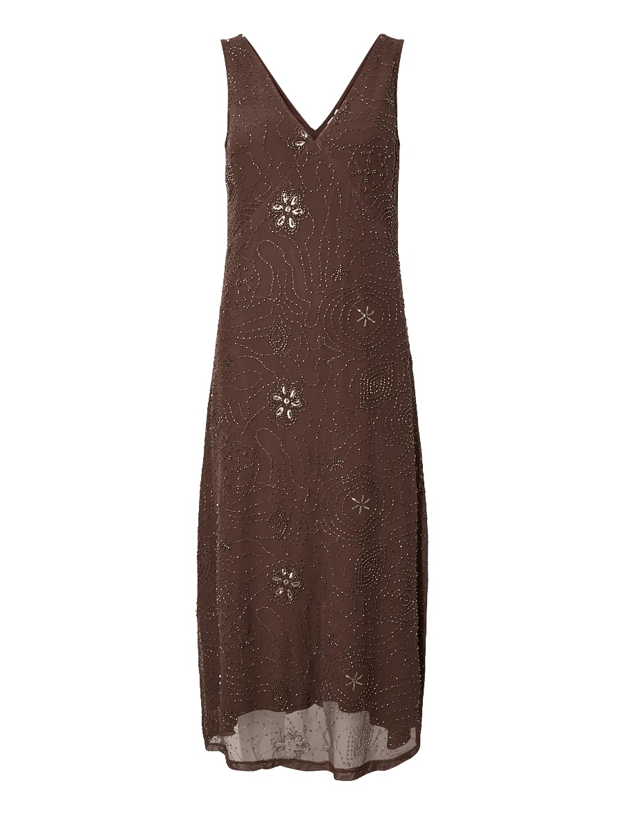YAS - YASNURA SL LONG MESH DRESS - FEST - sukienki wieczorowe - peyote - 1