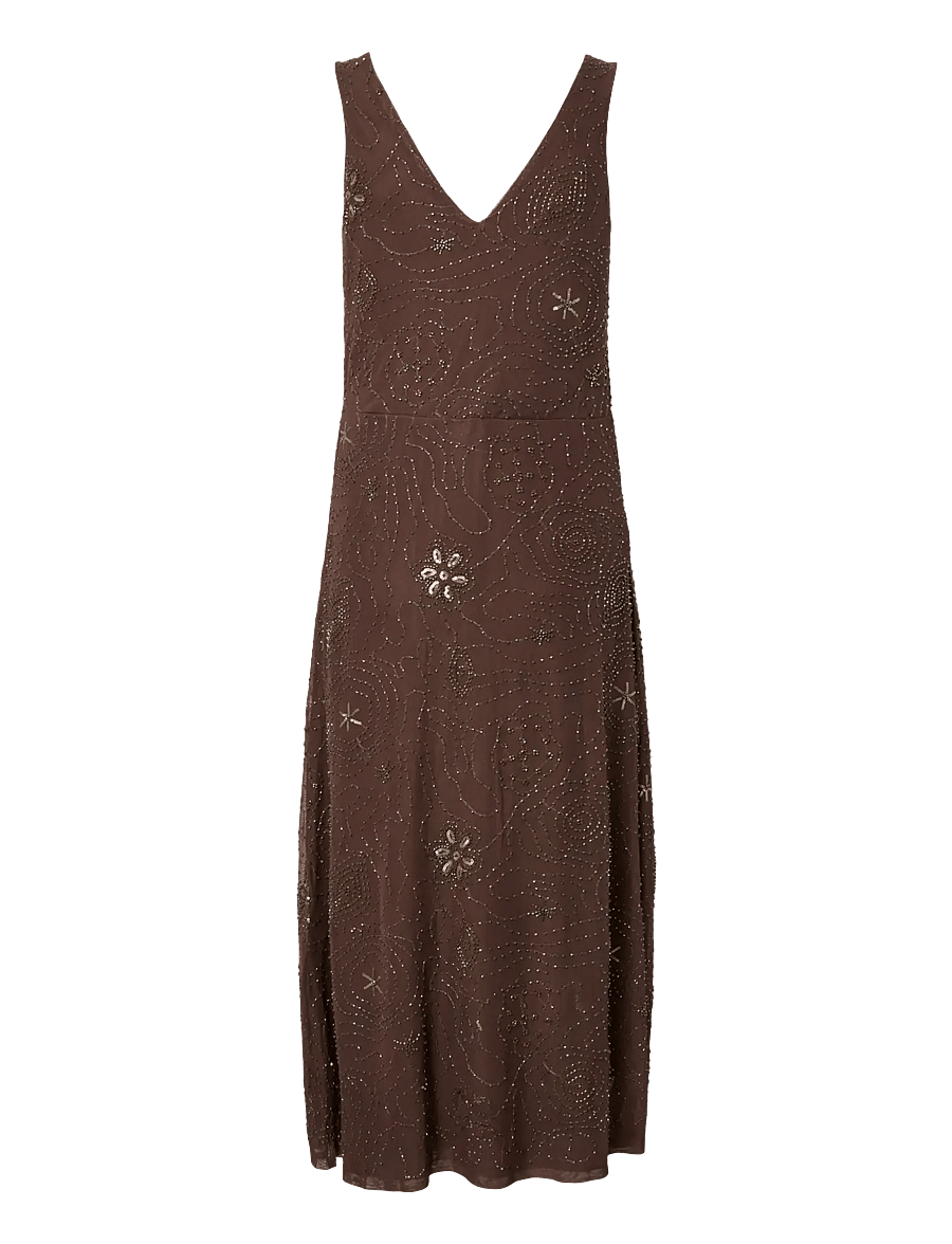 YAS - YASNURA SL LONG MESH DRESS - FEST - sukienki wieczorowe - peyote - 2