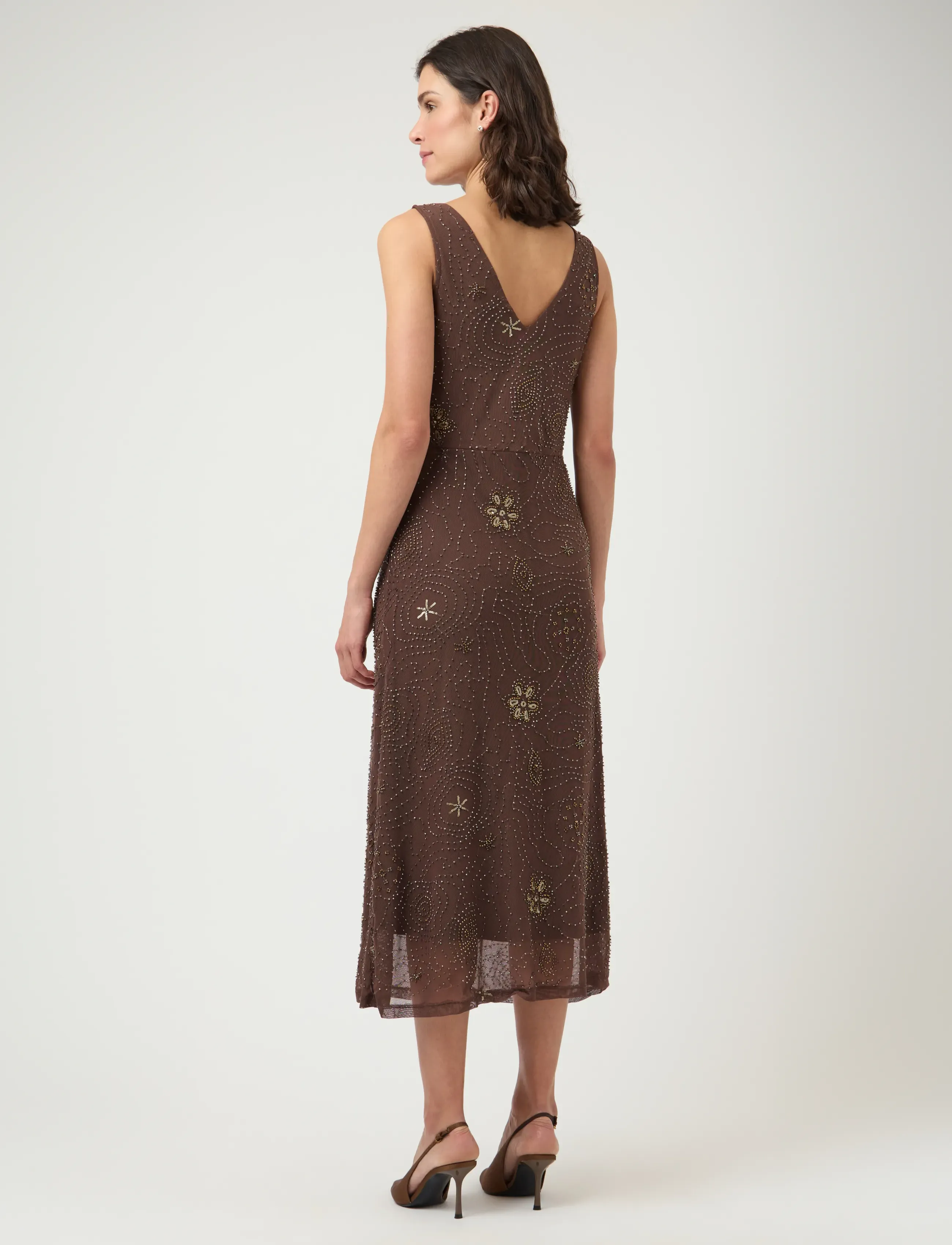 YAS - YASNURA SL LONG MESH DRESS - FEST - sukienki wieczorowe - peyote - 3
