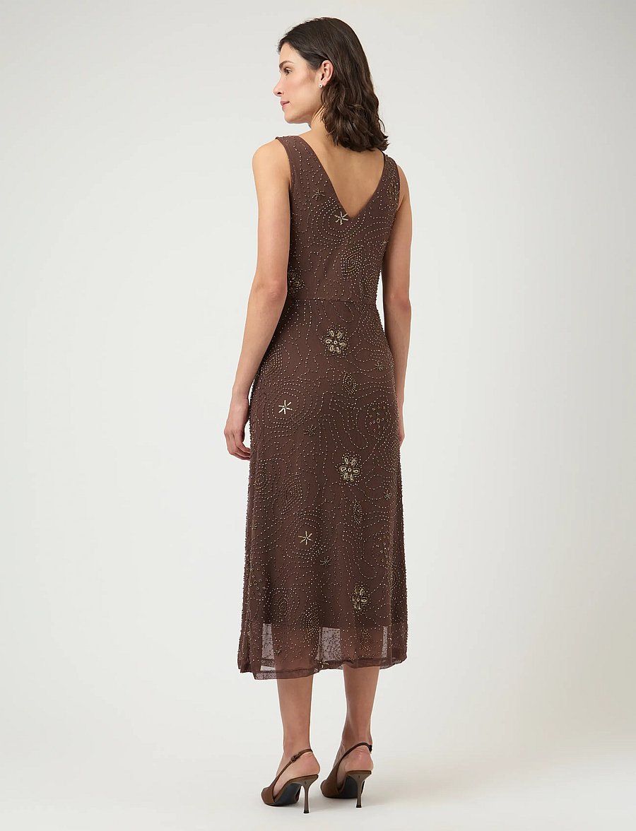 YAS - YASNURA SL LONG MESH DRESS - FEST - sukienki wieczorowe - peyote - 3