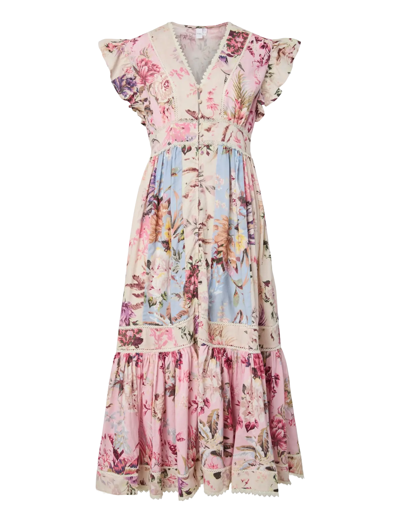 YAS Yasmessa Cs Long Kleid - Fest S. Patterned - 42 - Damen