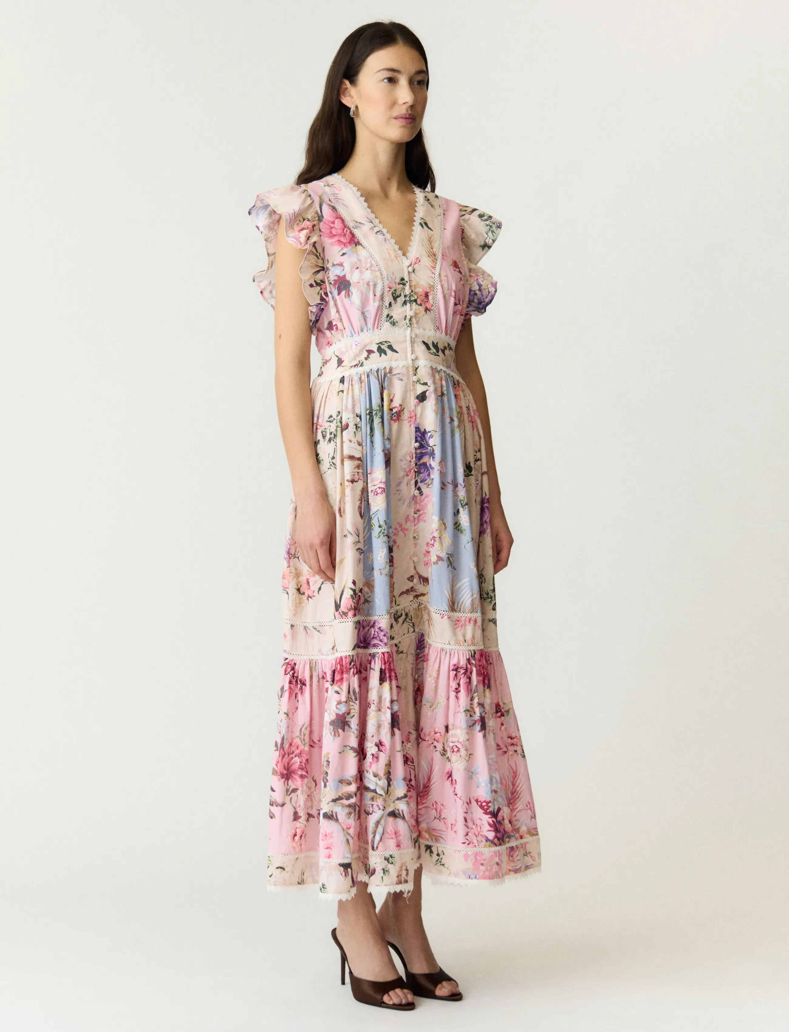 YAS YASMESSA CS LONG DRESS - FEST S. - Sommerkjoler - PRISTINE / multi