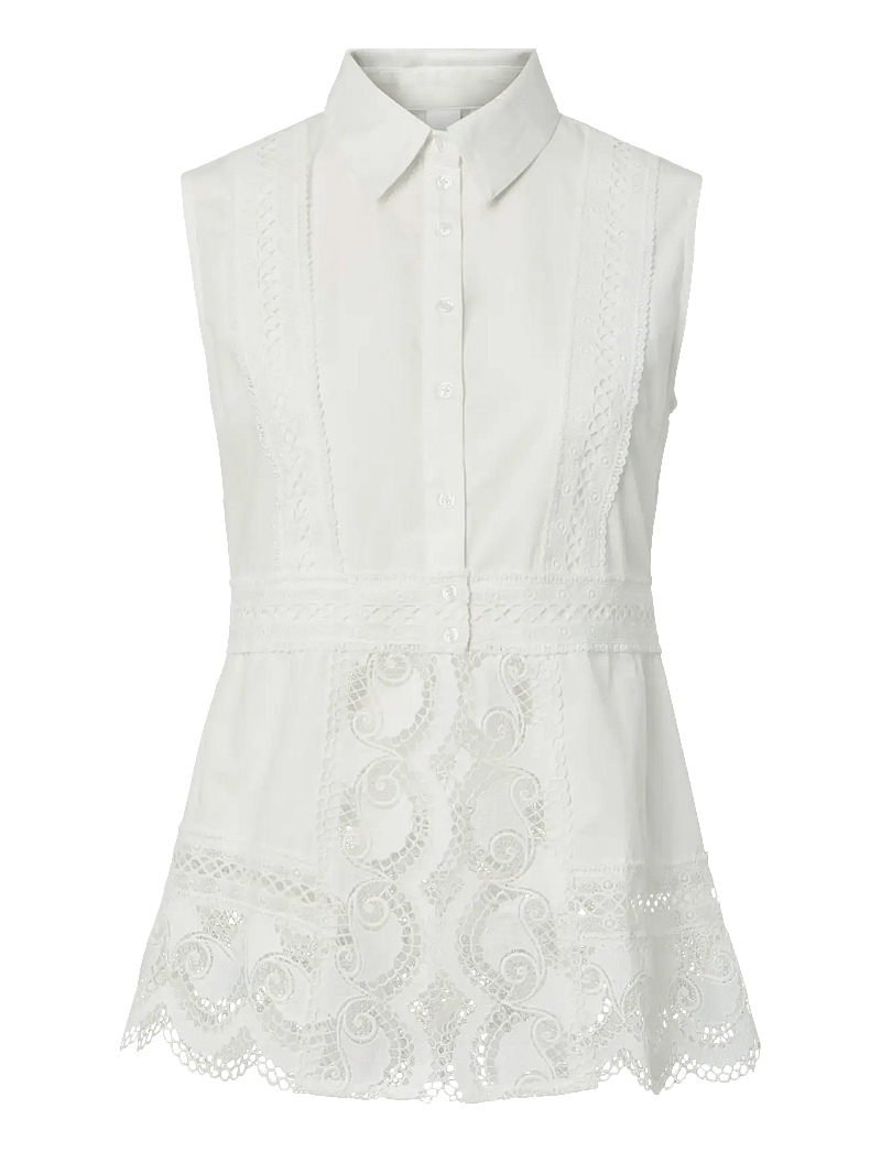 YAS - YASLANA SL SHIRT S. - Ärmellose blusen - star white - 0