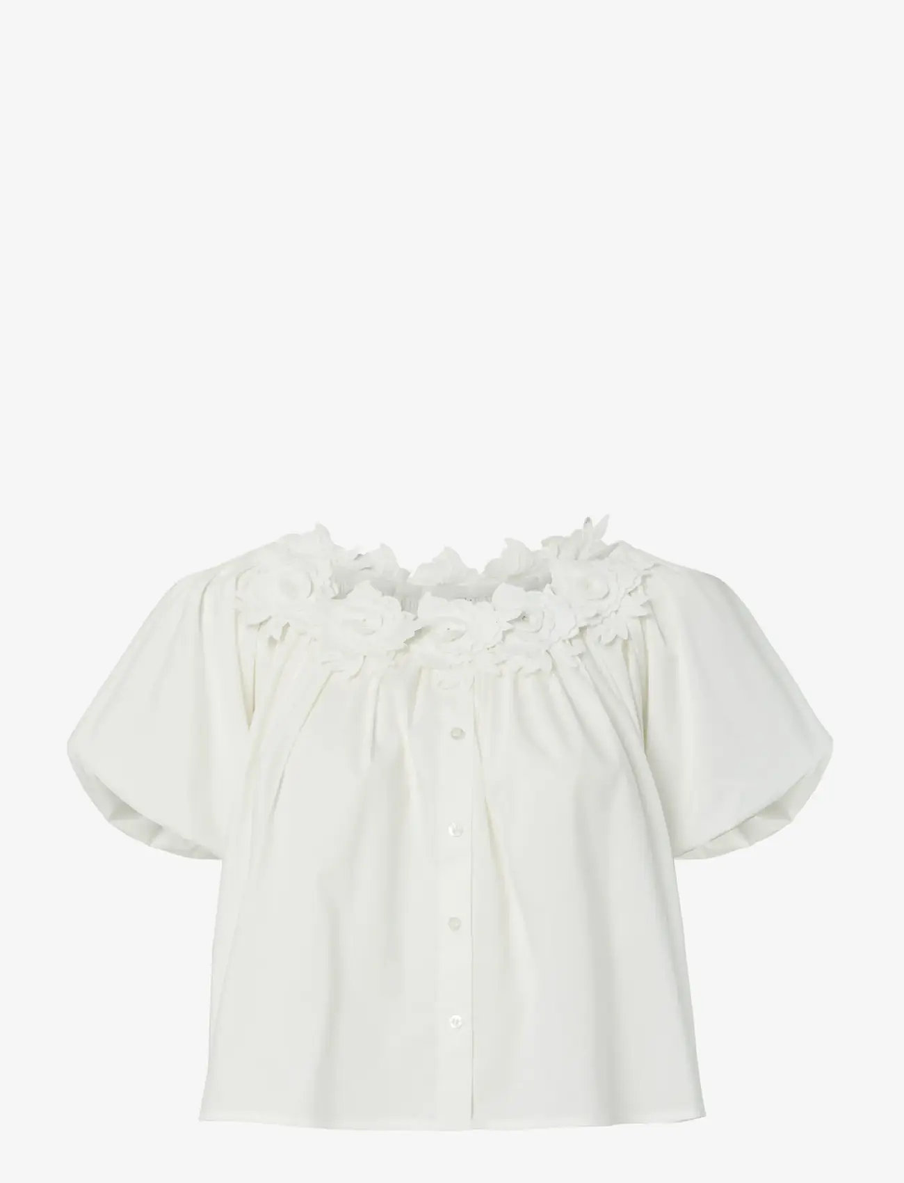 YAS - YASMANLY OFF-SHOULDER 2/4 TOP - kortærmede bluser - star white - 1