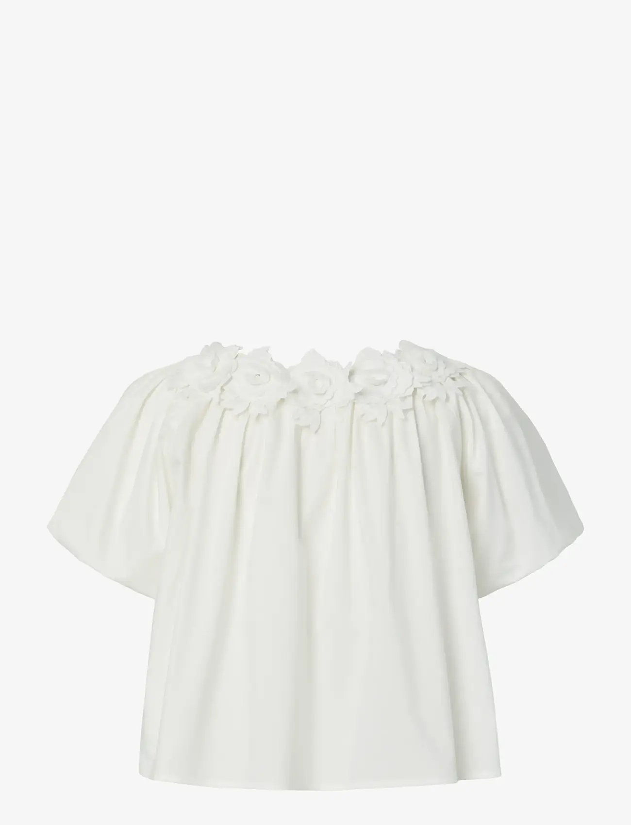 YAS - YASMANLY OFF-SHOULDER 2/4 TOP - kortærmede bluser - star white - 2