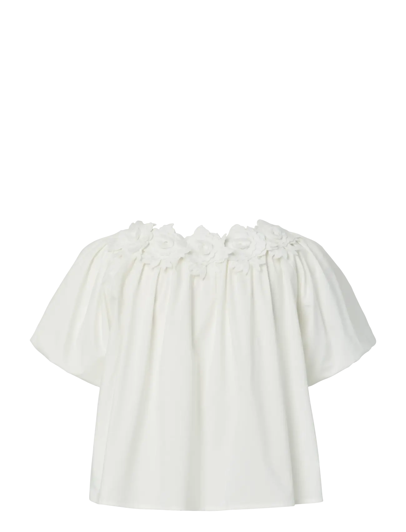 YAS - YASMANLY OFF-SHOULDER 2/4 TOP - blūzes ar īsām piedurknēm - star white - 2