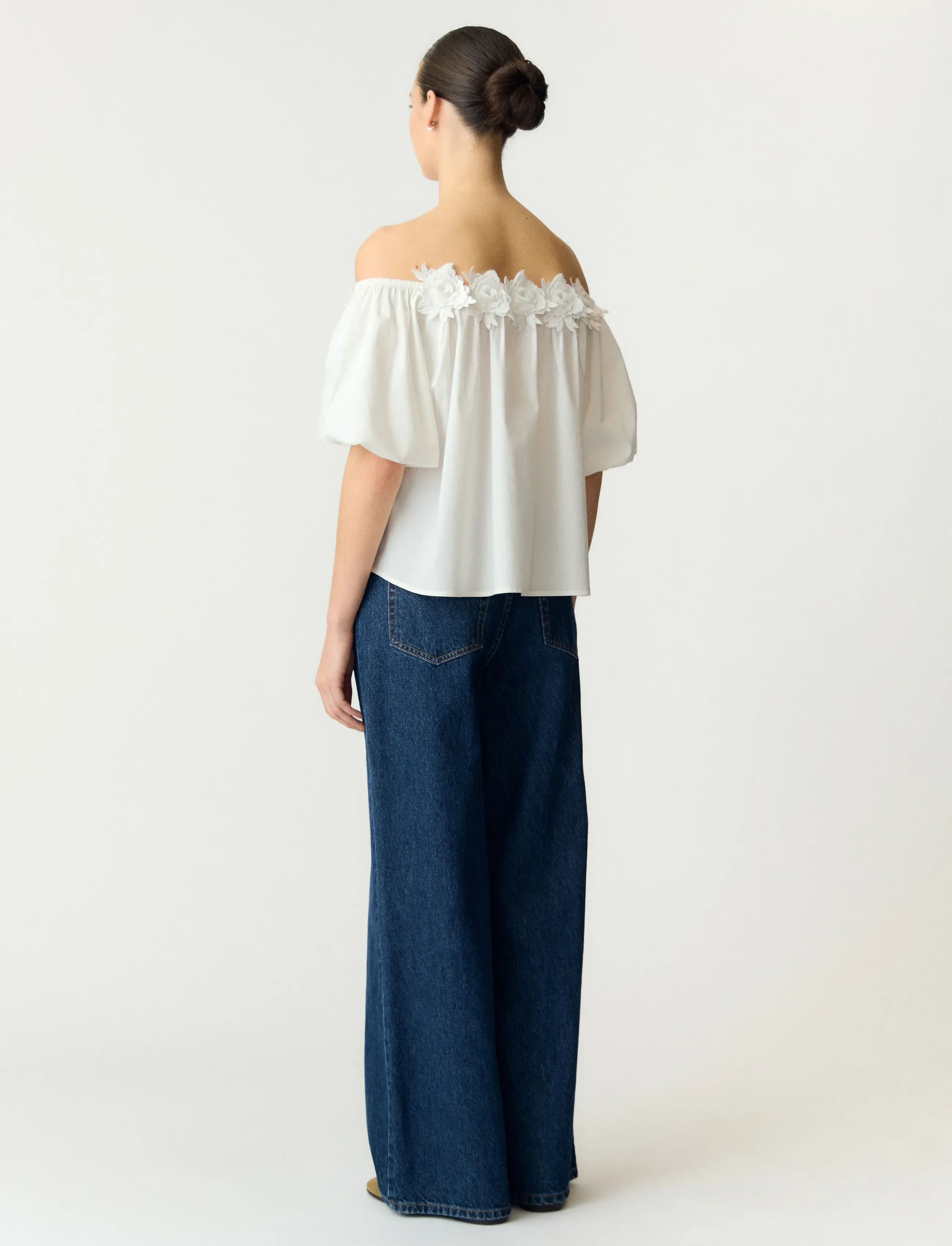 YAS - YASMANLY OFF-SHOULDER 2/4 TOP - blūzes ar īsām piedurknēm - star white - 4