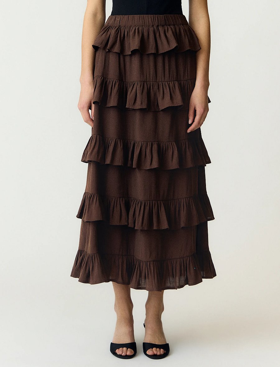 YAS - YASWIMA HW ANKLE SKIRT S. - maxi röcke - coffee bean - 0