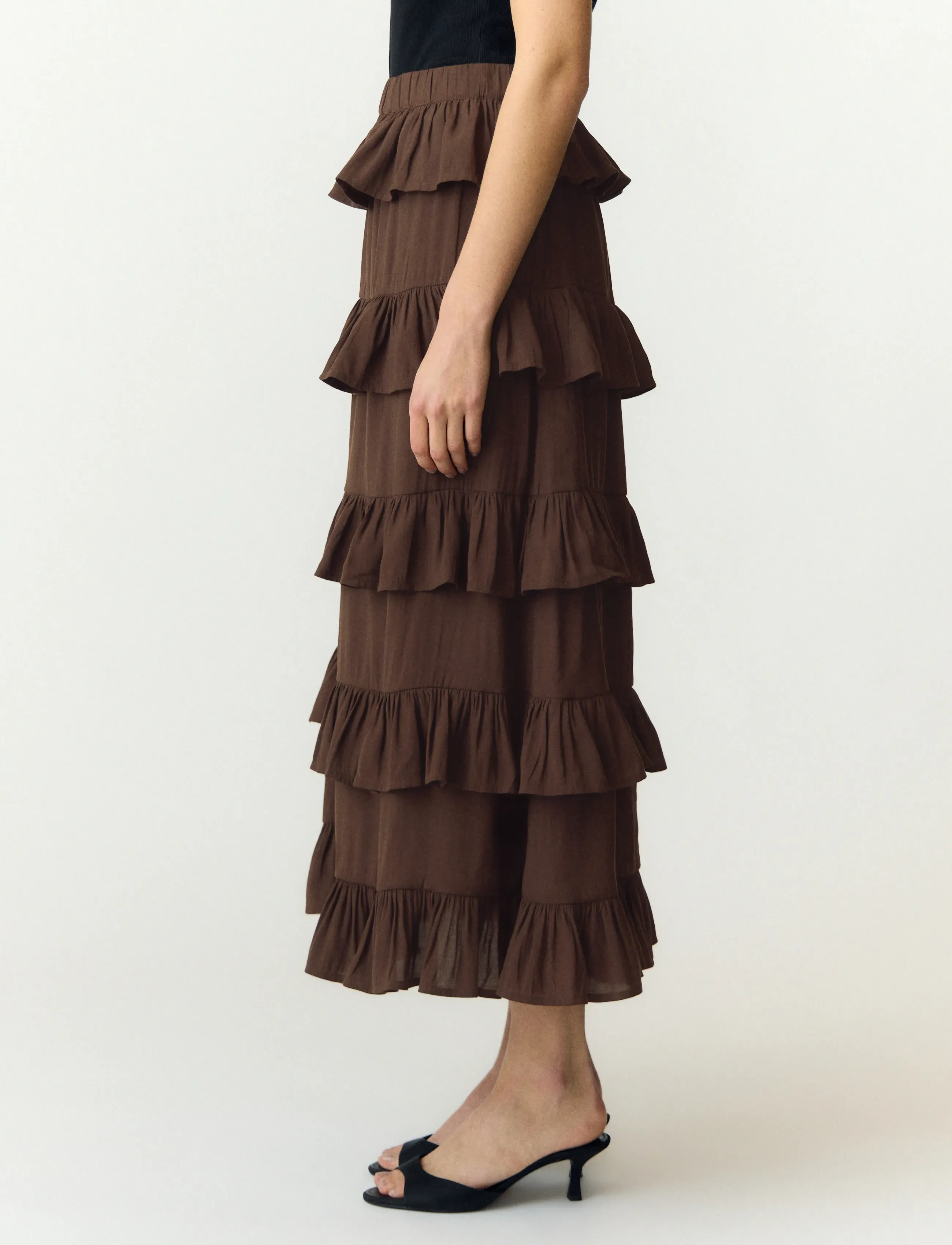YAS - YASWIMA HW ANKLE SKIRT S. - maxi röcke - coffee bean - 3