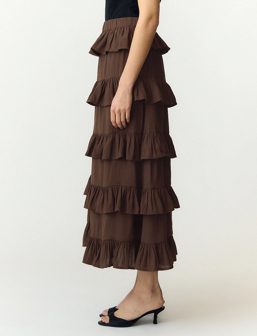 YAS - YASWIMA HW ANKLE SKIRT S. - maxi röcke - coffee bean - 3