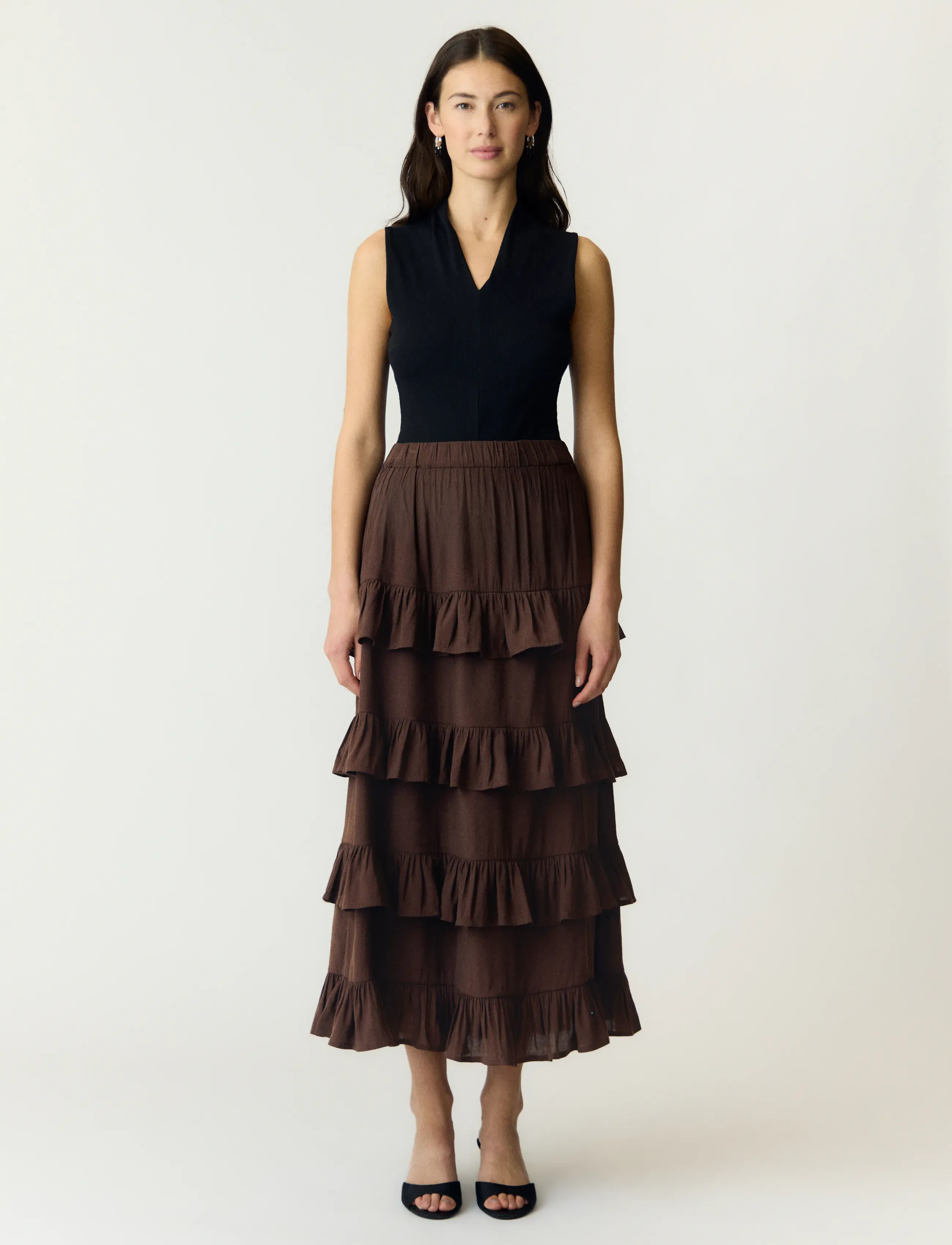 YAS - YASWIMA HW ANKLE SKIRT S. - autumn savings - coffee bean - 2