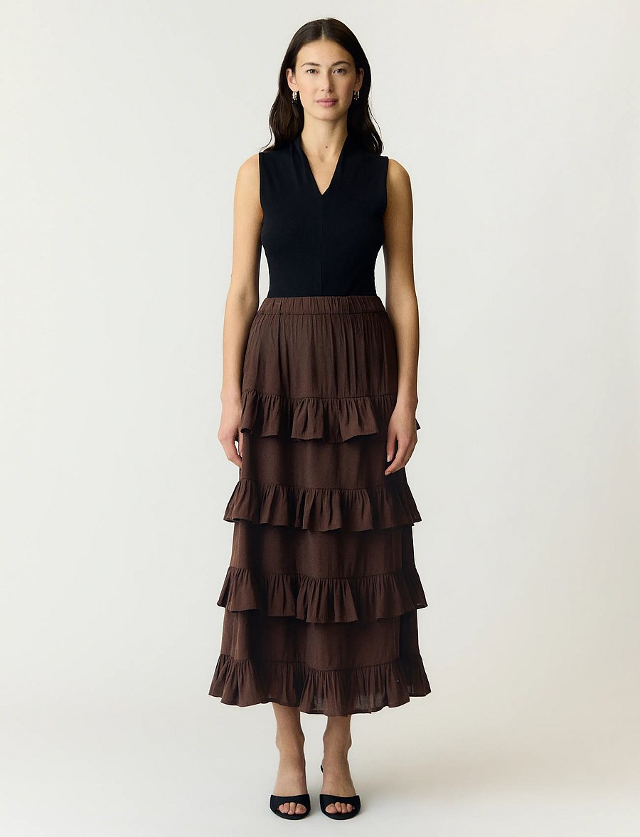 YAS - YASWIMA HW ANKLE SKIRT S. - maxi röcke - coffee bean - 2