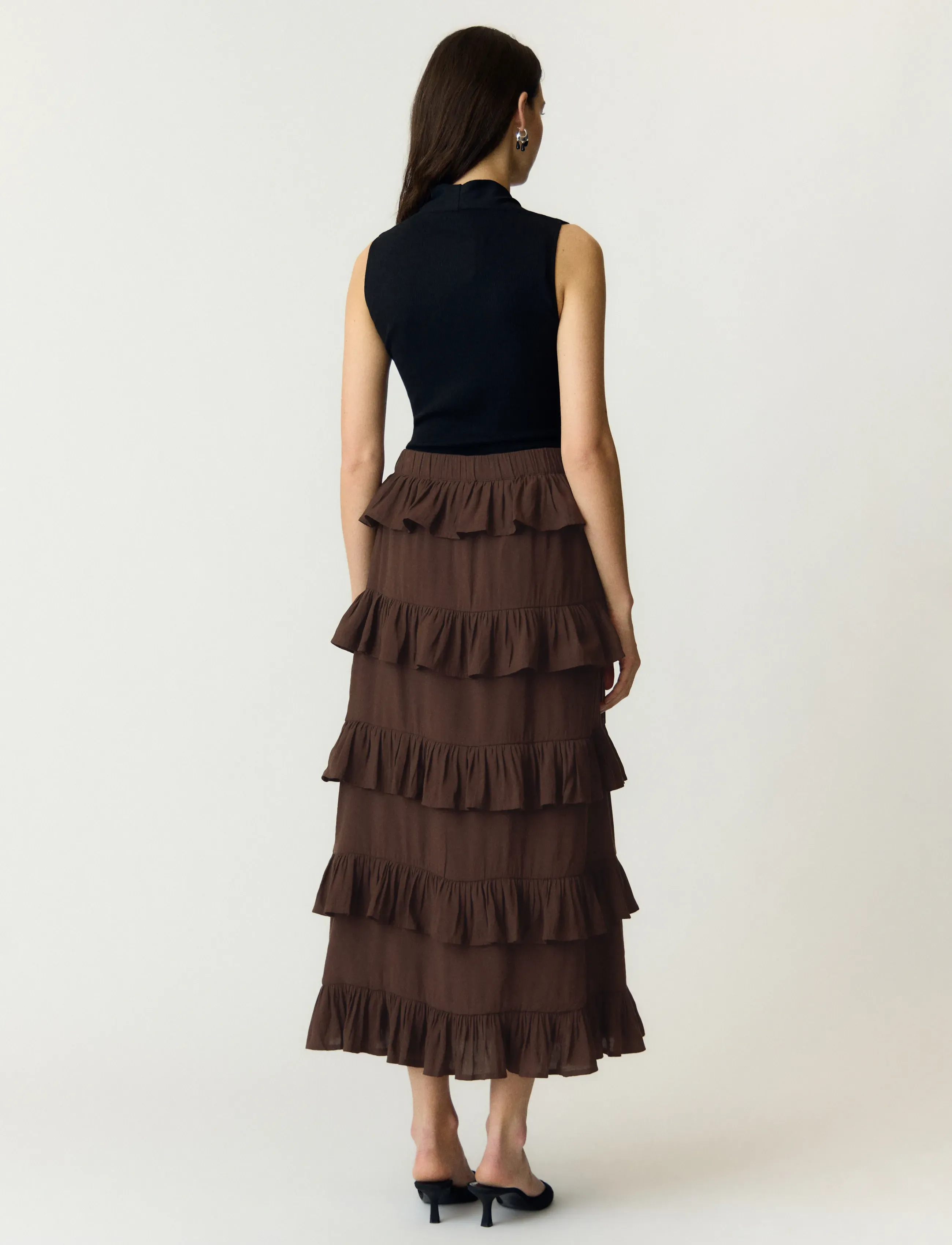 YAS - YASWIMA HW ANKLE SKIRT S. - maxi röcke - coffee bean - 4